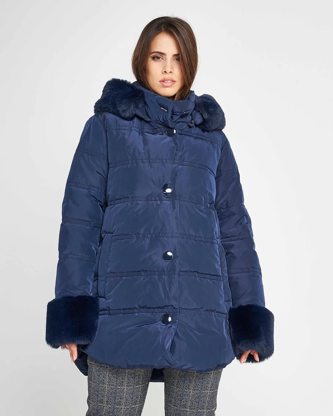 Piumino pelliccia LIGHT BLUE