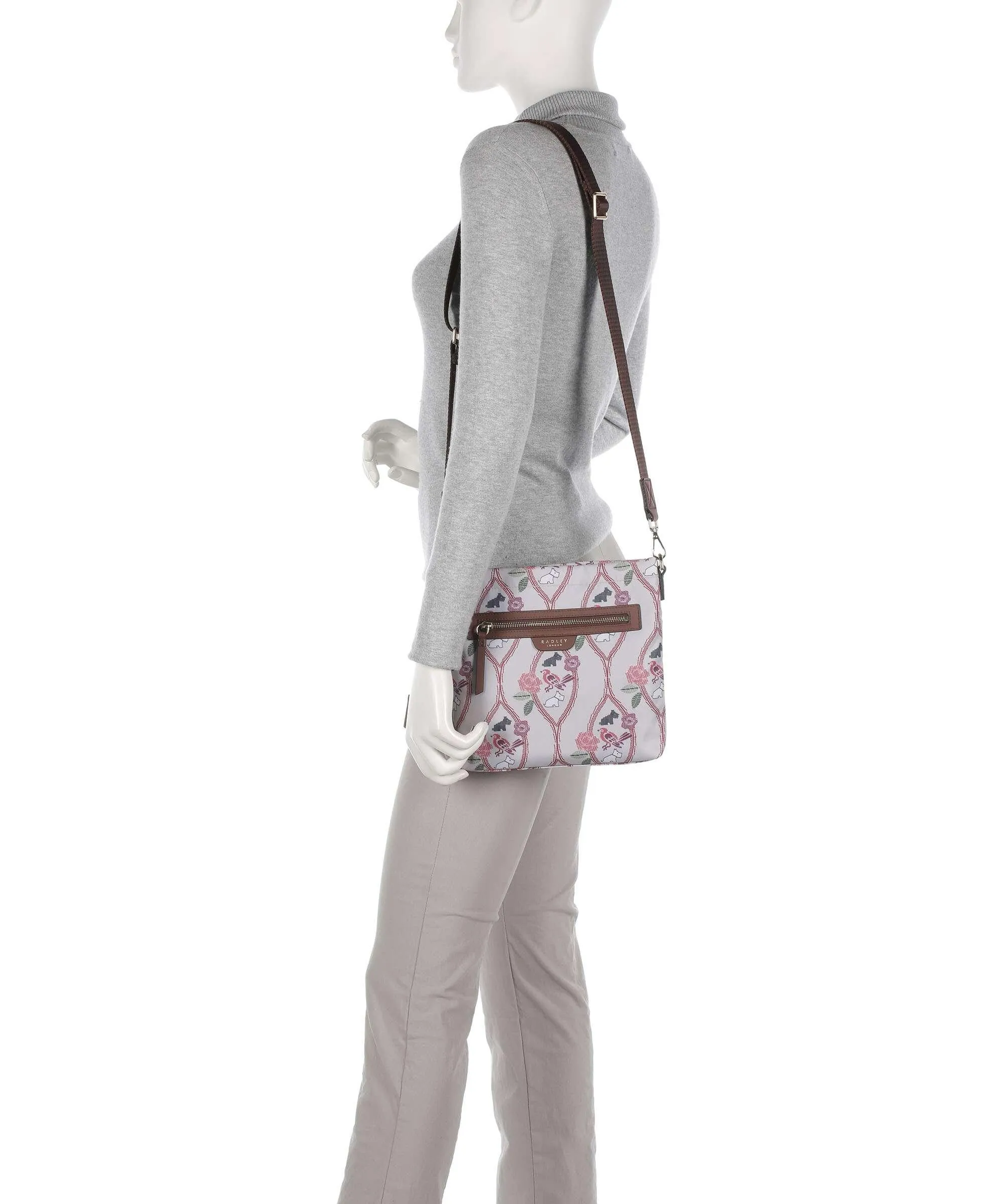  Radley London Finsbury Park Borsa a tracolla poliestere grigio chiaro  