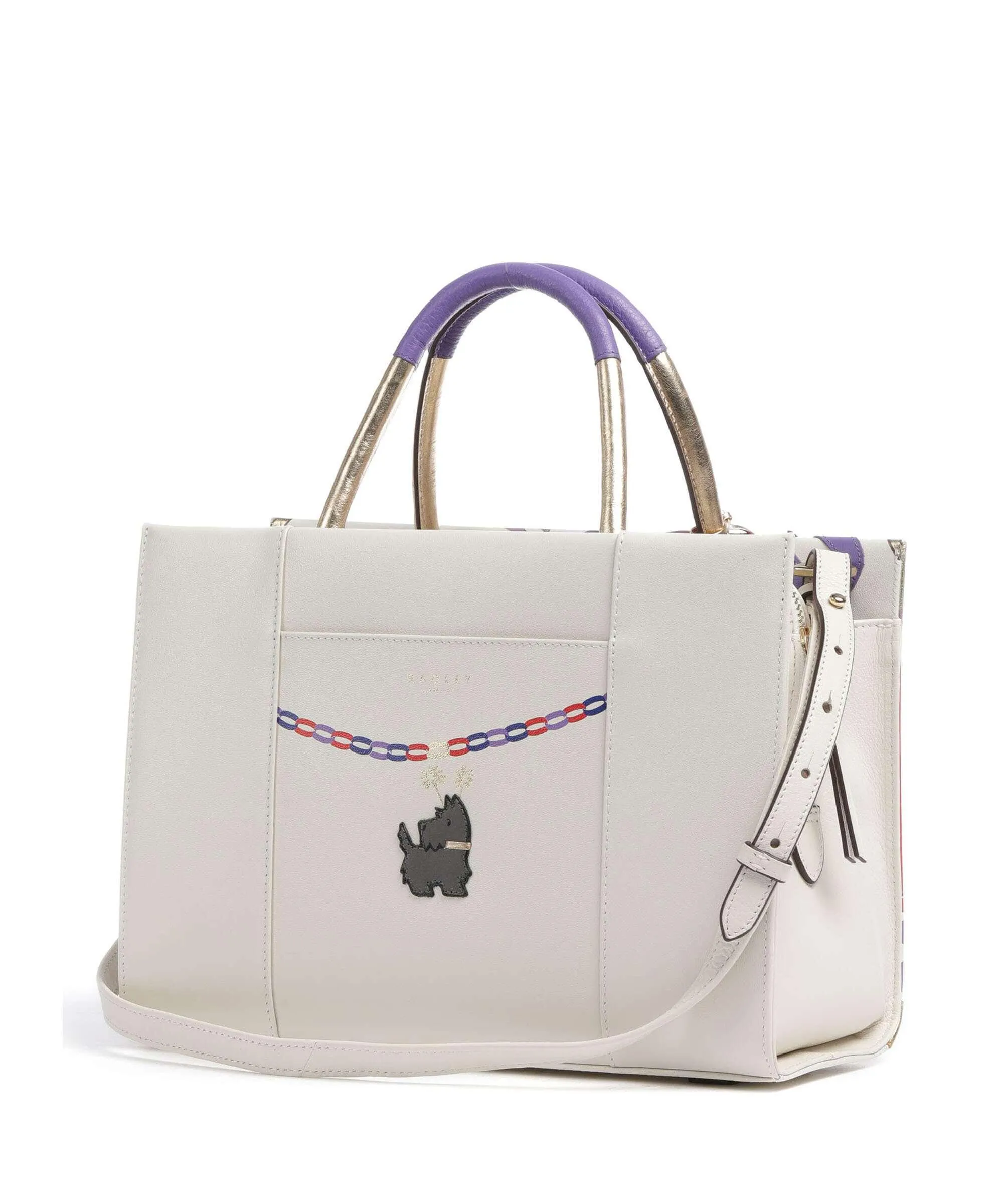  Radley London Picture Party Pals Borsa a mano pelle di vacchetta finemente grana avorio  