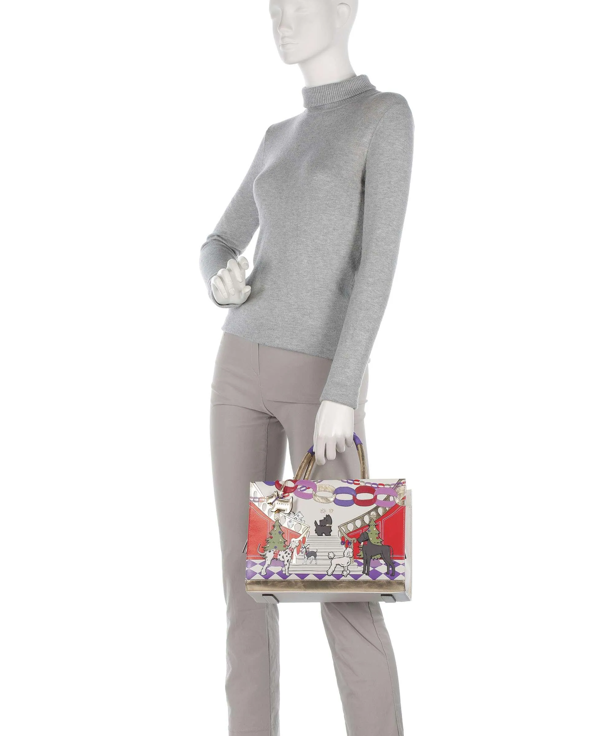  Radley London Picture Party Pals Borsa a mano pelle di vacchetta finemente grana avorio  