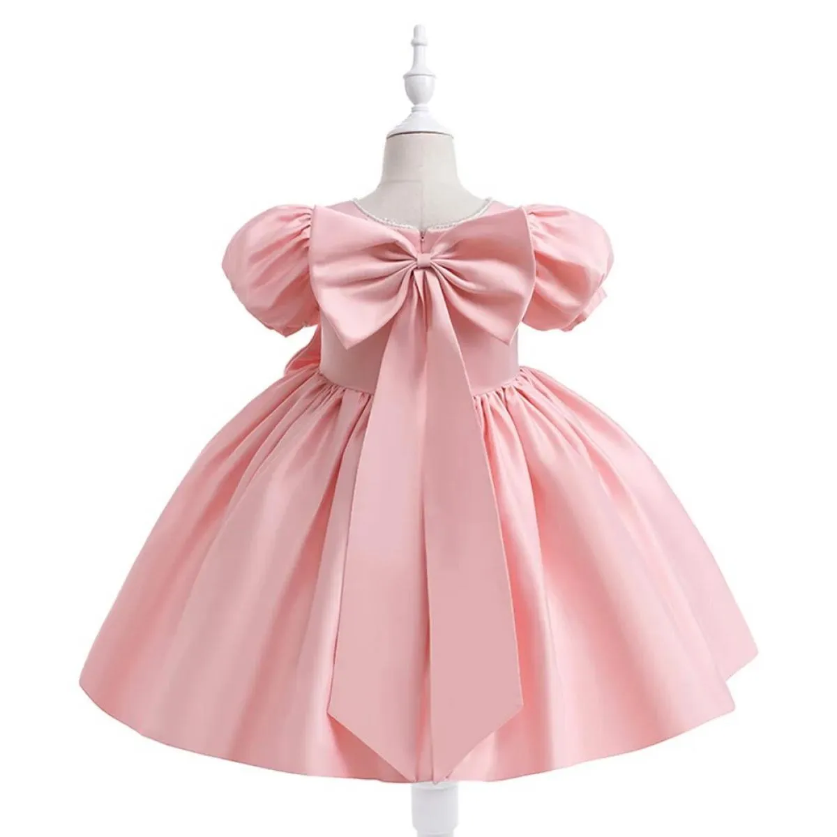 Ragazza con grande fiocco da sera, festa, abito da principessa, per bambini, spettacolo formale, gala, tutu, abito per 3 6 8 ann