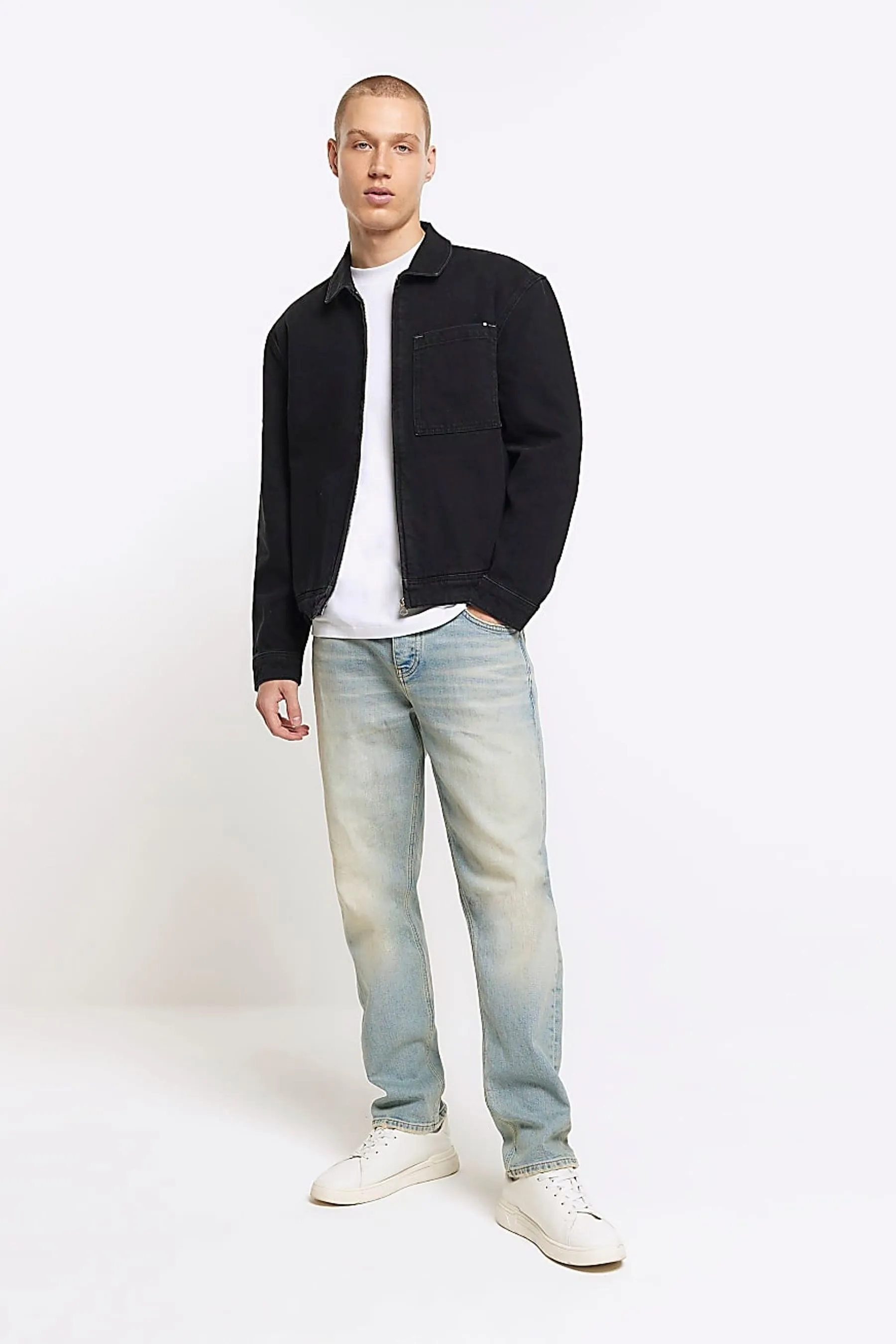 River Island - Denim Giacca con zip
