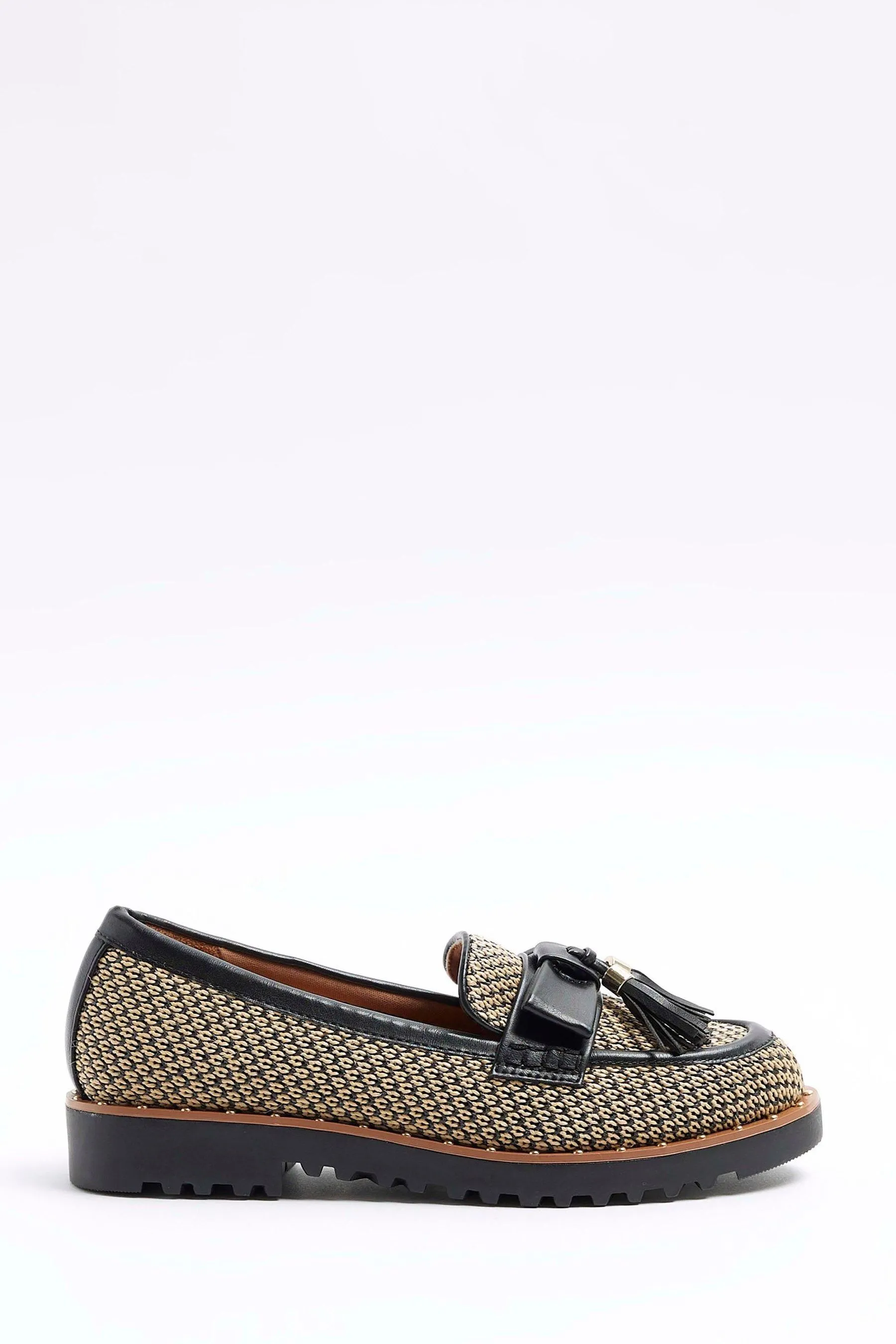 River Island Fiocco - Mocassini in rafia con nappe