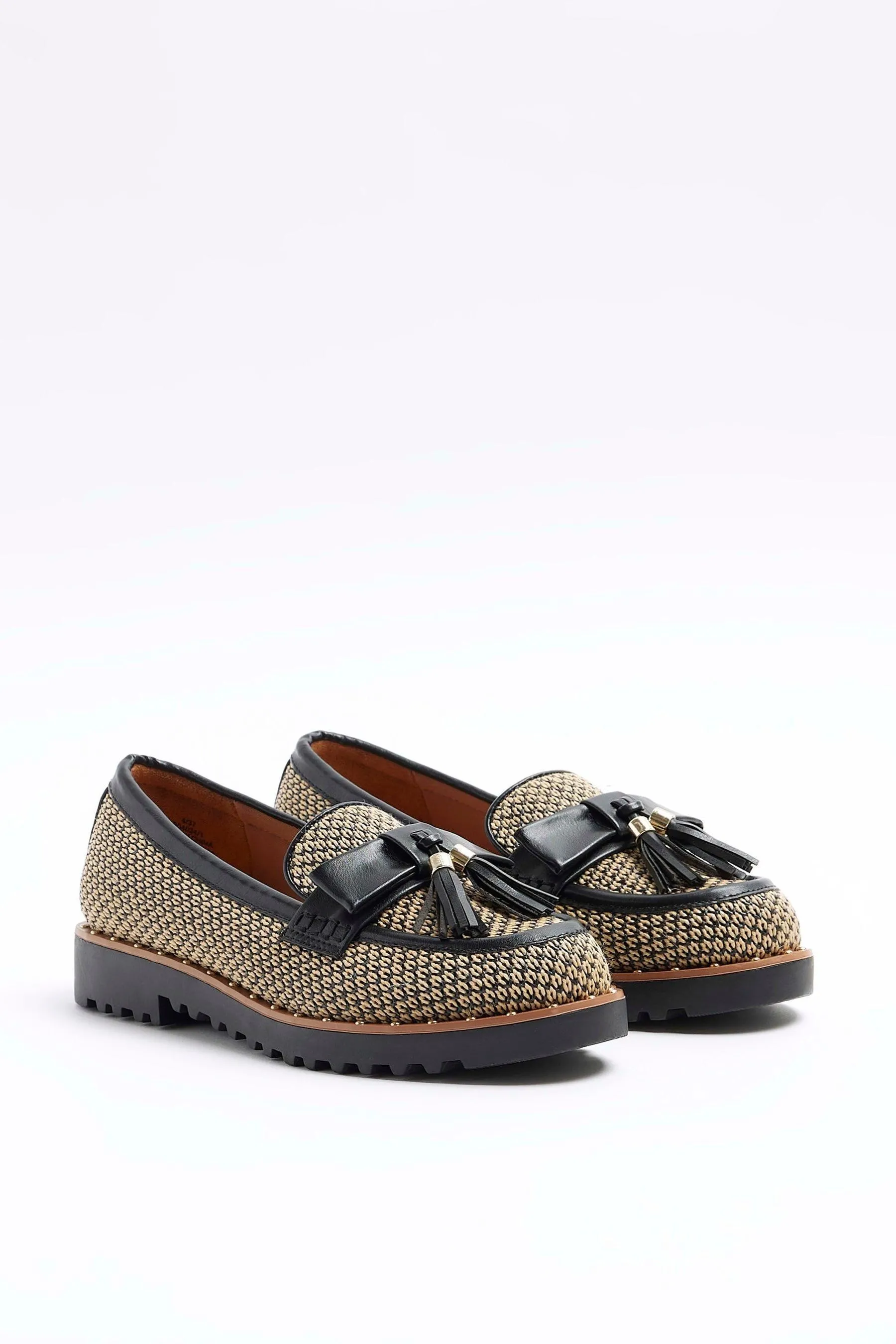 River Island Fiocco - Mocassini in rafia con nappe