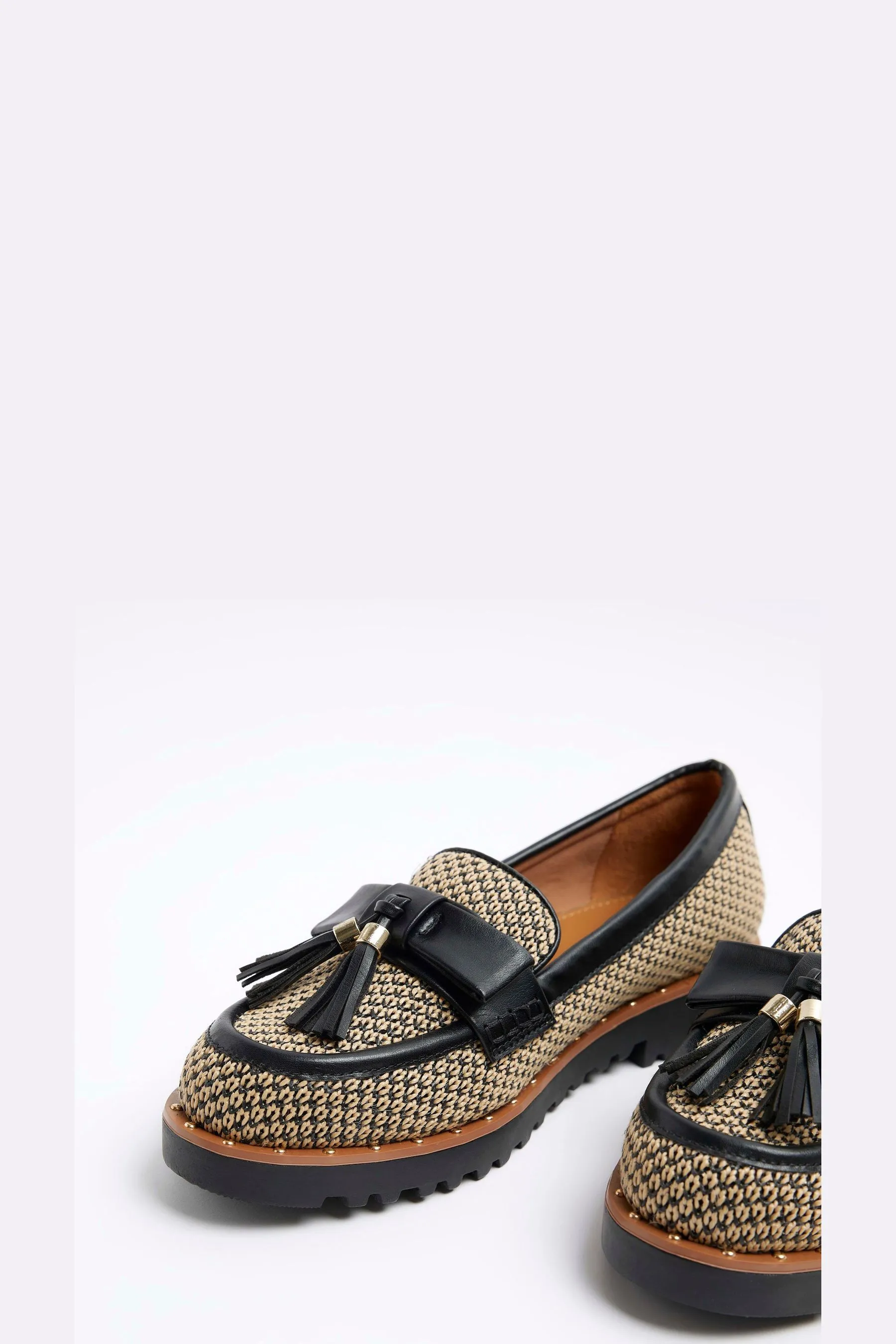 River Island Fiocco - Mocassini in rafia con nappe