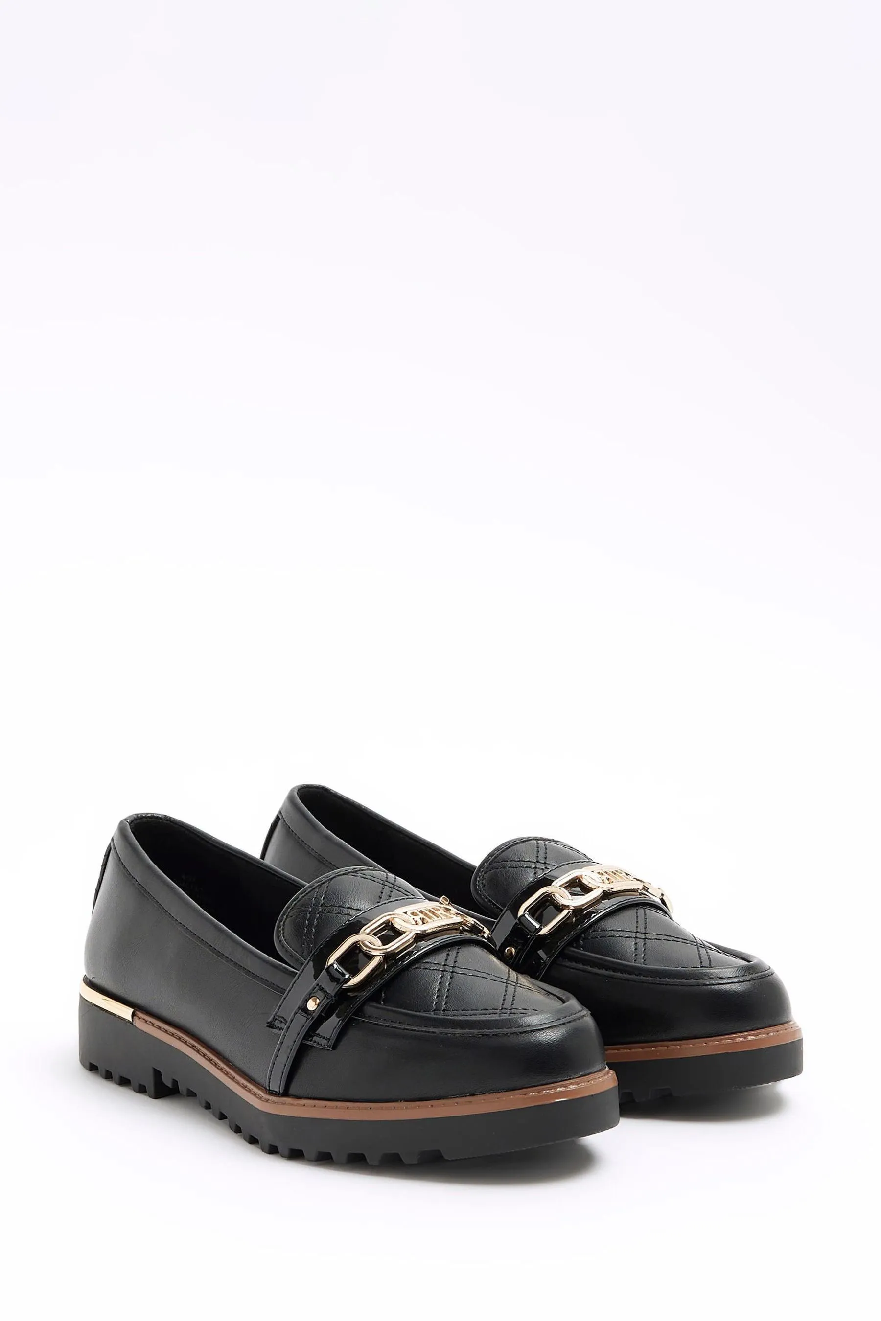 River Island Vestibilità ampia - Mocassini trapuntati con catena