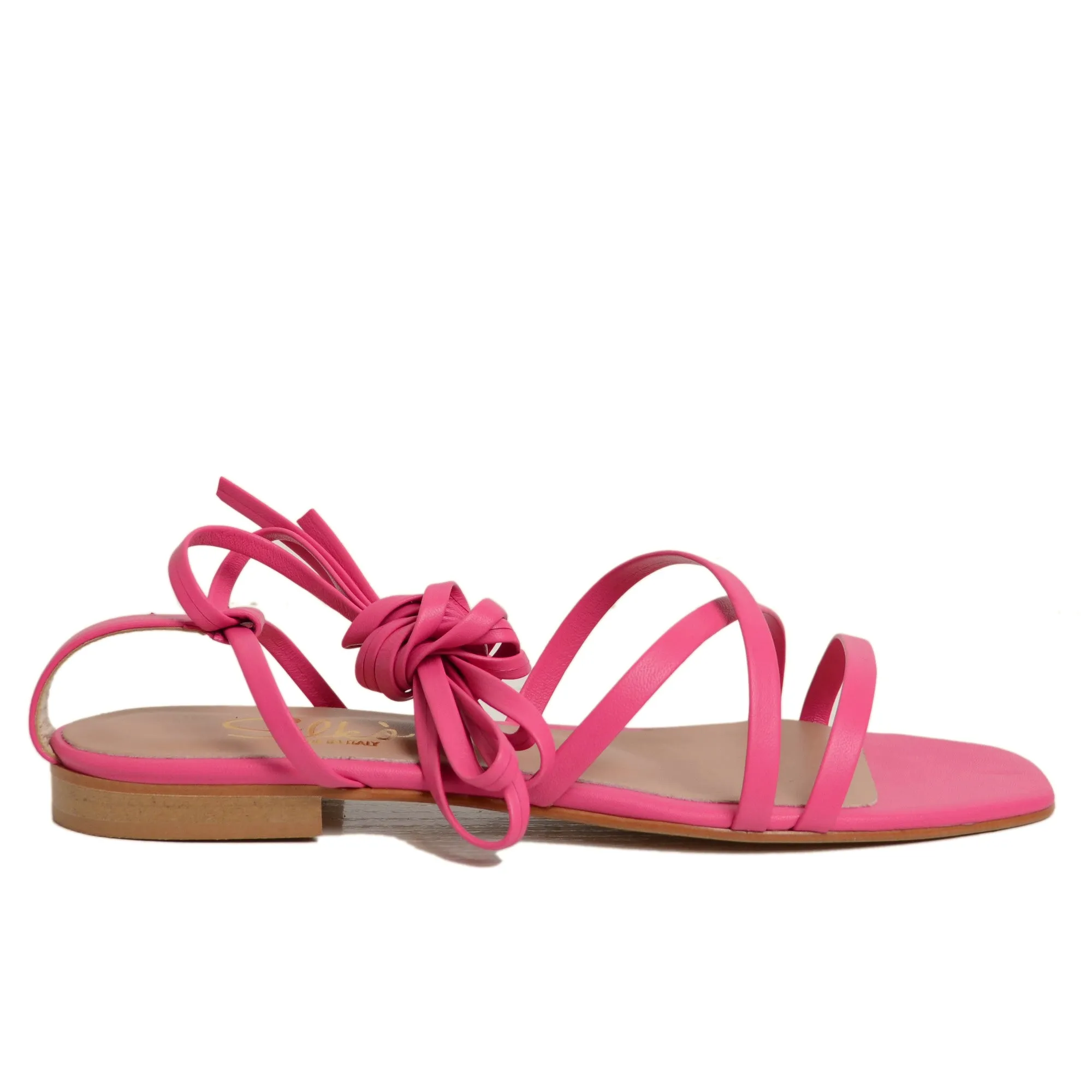 Sandali Donna Fuxia alla Schiava con Fascette in Pelle