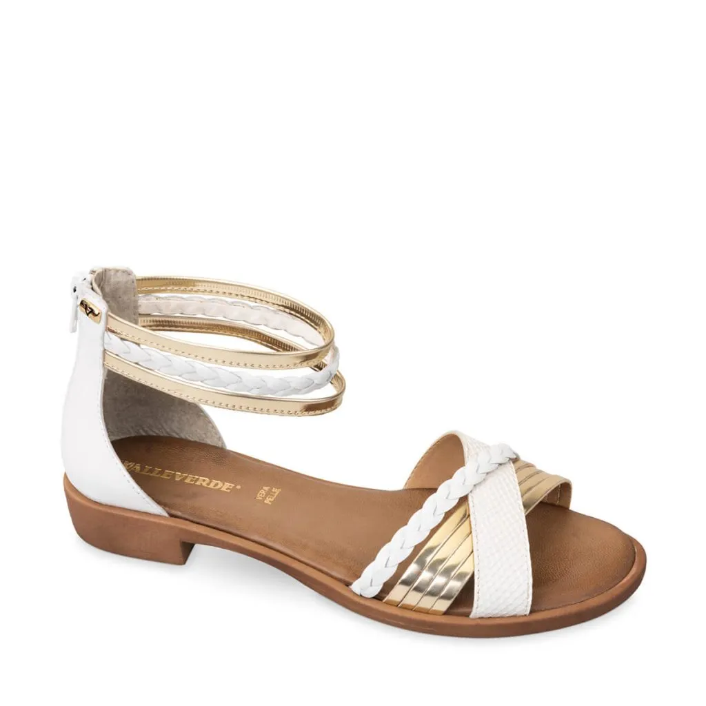 SANDALI FASCE INCROCIATE BASSO BIANCO