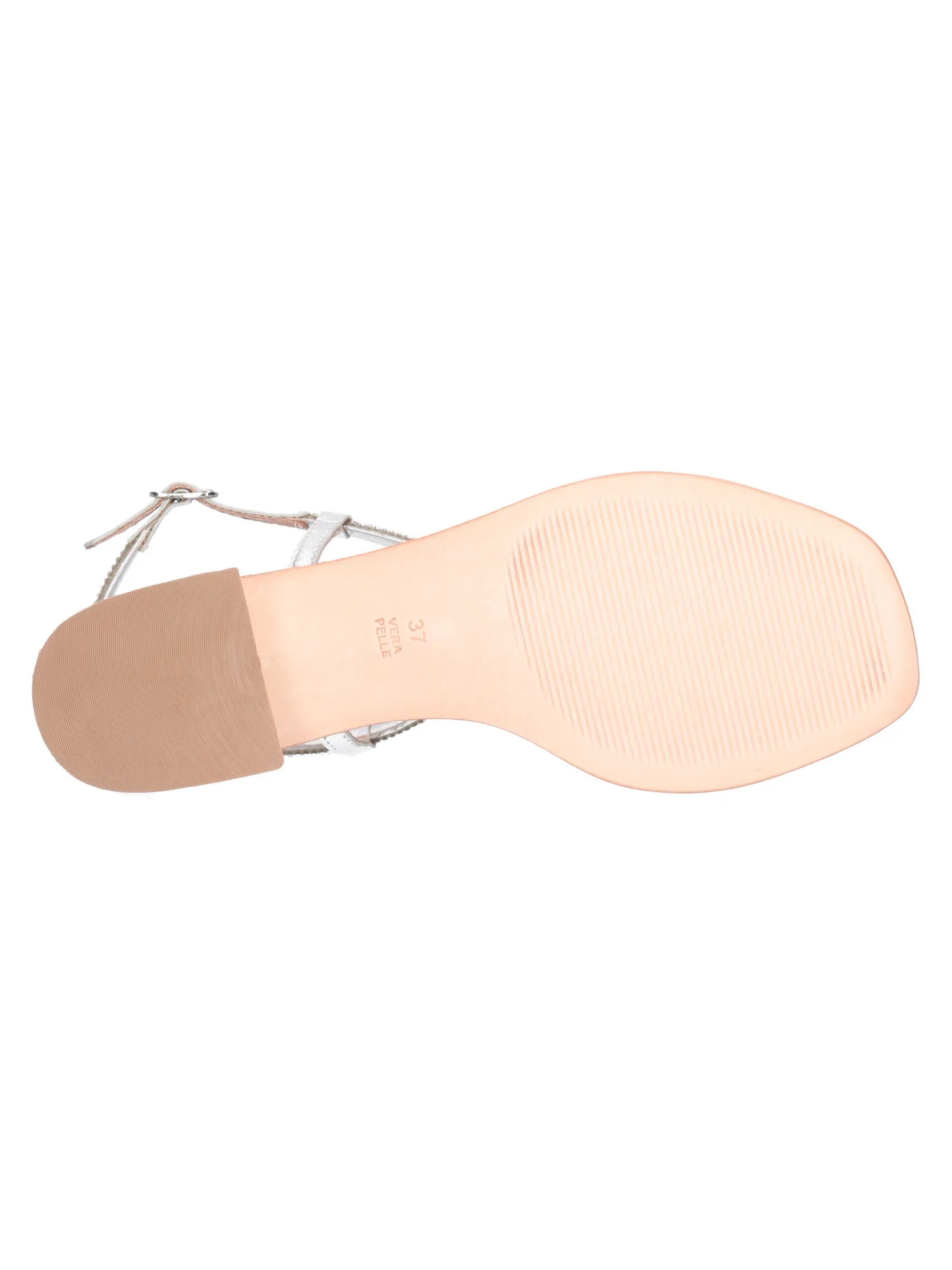 Sandalo con tacco basso Le Chicche da donna argento