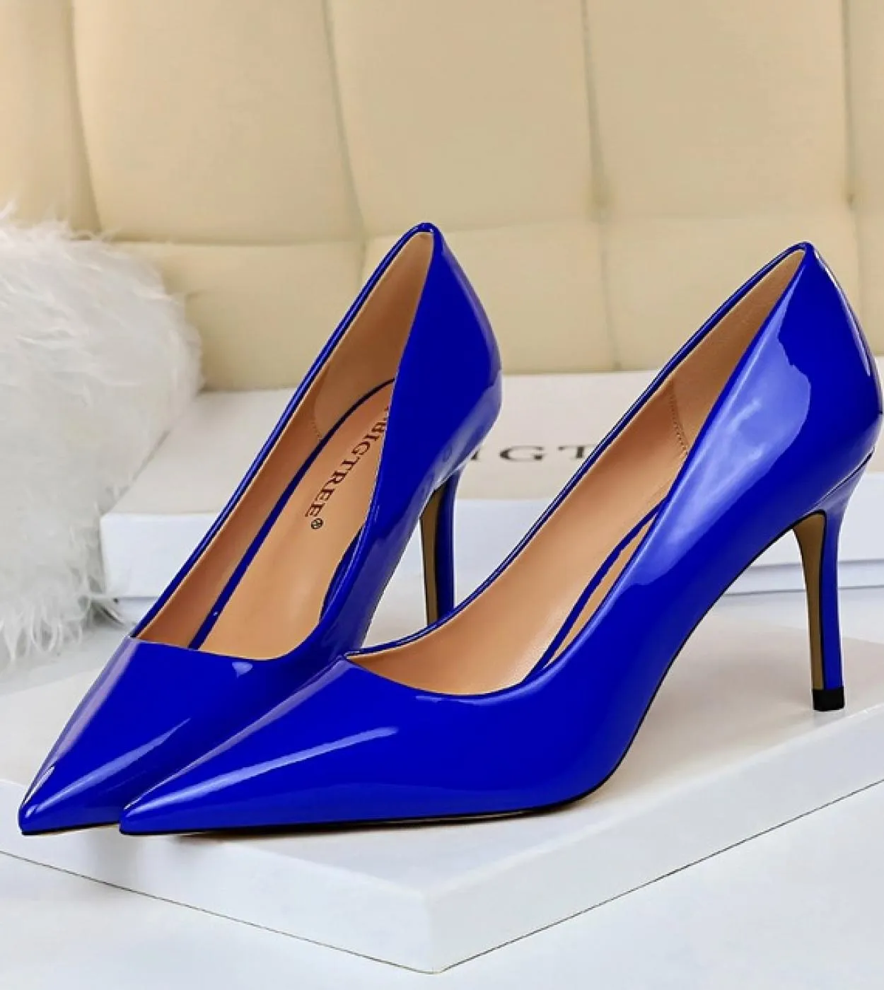 Scarpe da sposa blu tacco basso Scarpe da sposa blu Designer Scarpe da sposa blu Décolleté con tacco basso