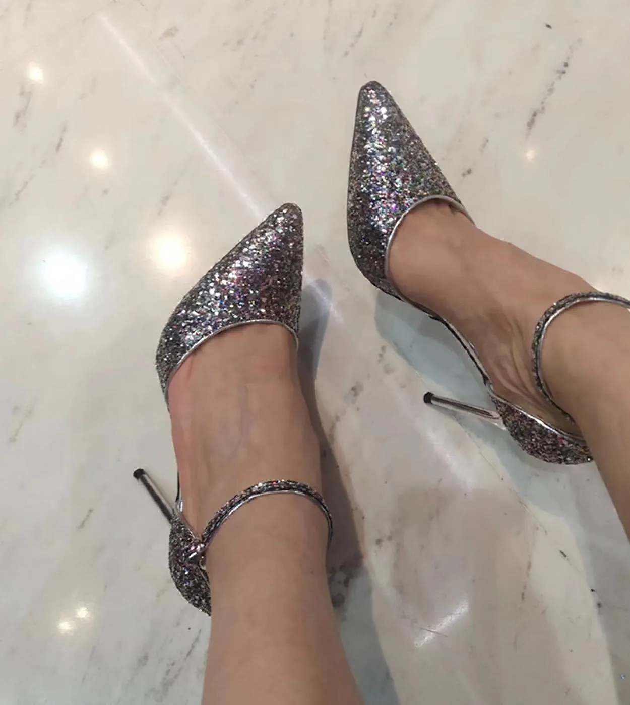 Scarpe da sposa Sandali con tacco basso Sandali con paillettes con tacco basso Sandali estivi da donna