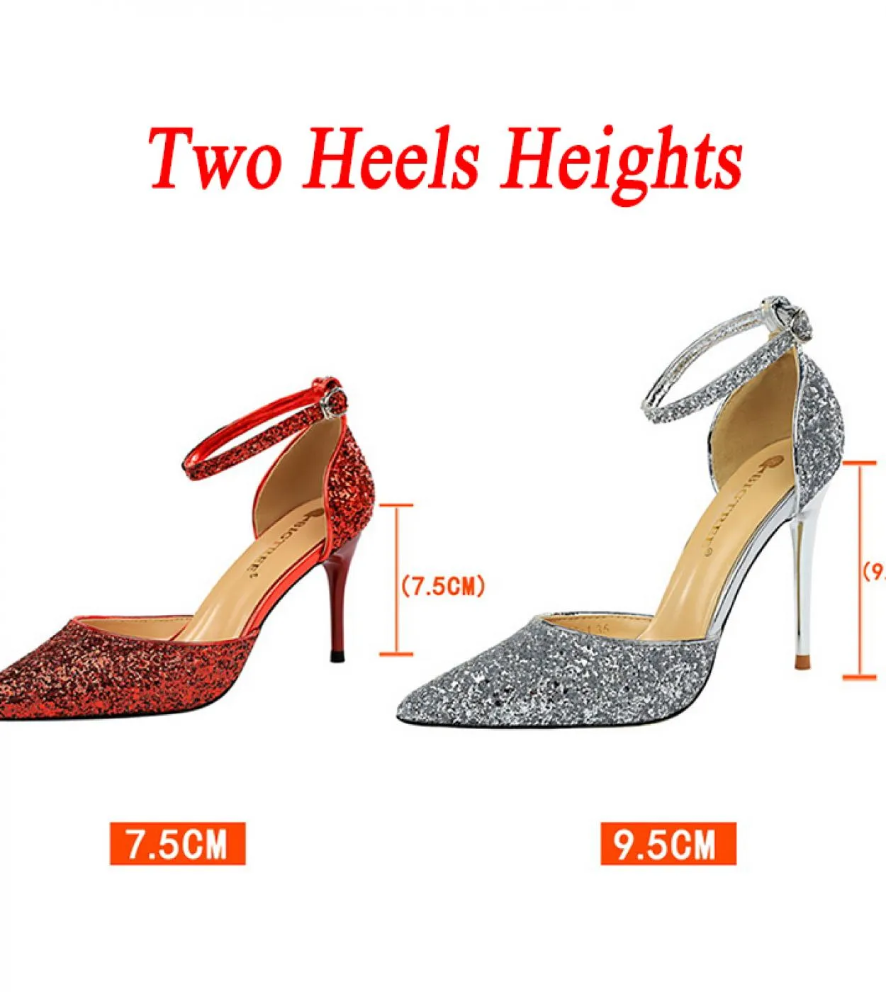 Scarpe da sposa Sandali con tacco basso Sandali con paillettes con tacco basso Sandali estivi da donna