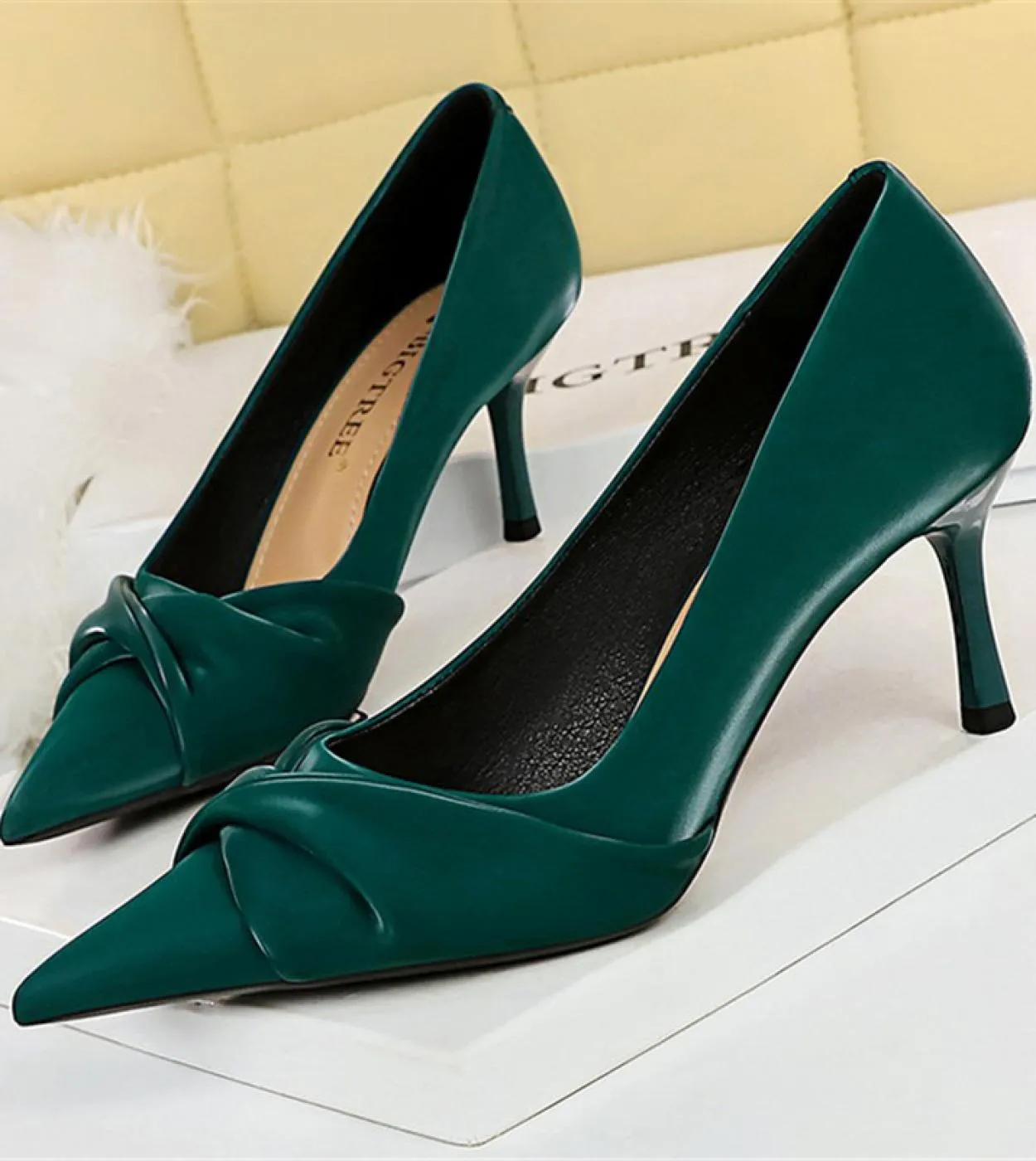 Scarpe da sposa Scarpe da donna con tacco basso verdi Scarpe con tacco basso verdi Scarpe da festa verdi Scarpe da donna