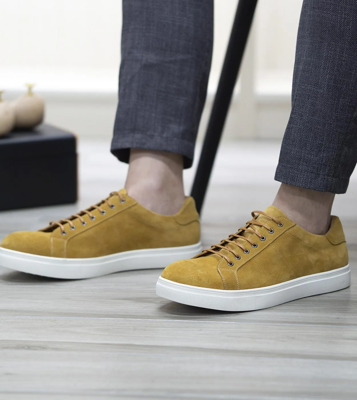 Scarpe derby in pelle di mucca casual in pelle scamosciata classica uomo sneakers scarpe derby in pelle scamosciata scarpe casua