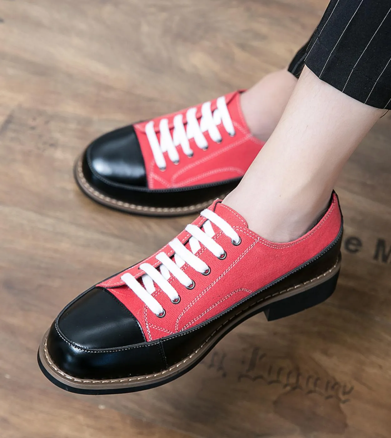 Scarpe Oxford Suole spesse Fashion Color Blocking Casual Scarpe stringate con tacco basso Scarpe in pelle Premium Casual Reggise
