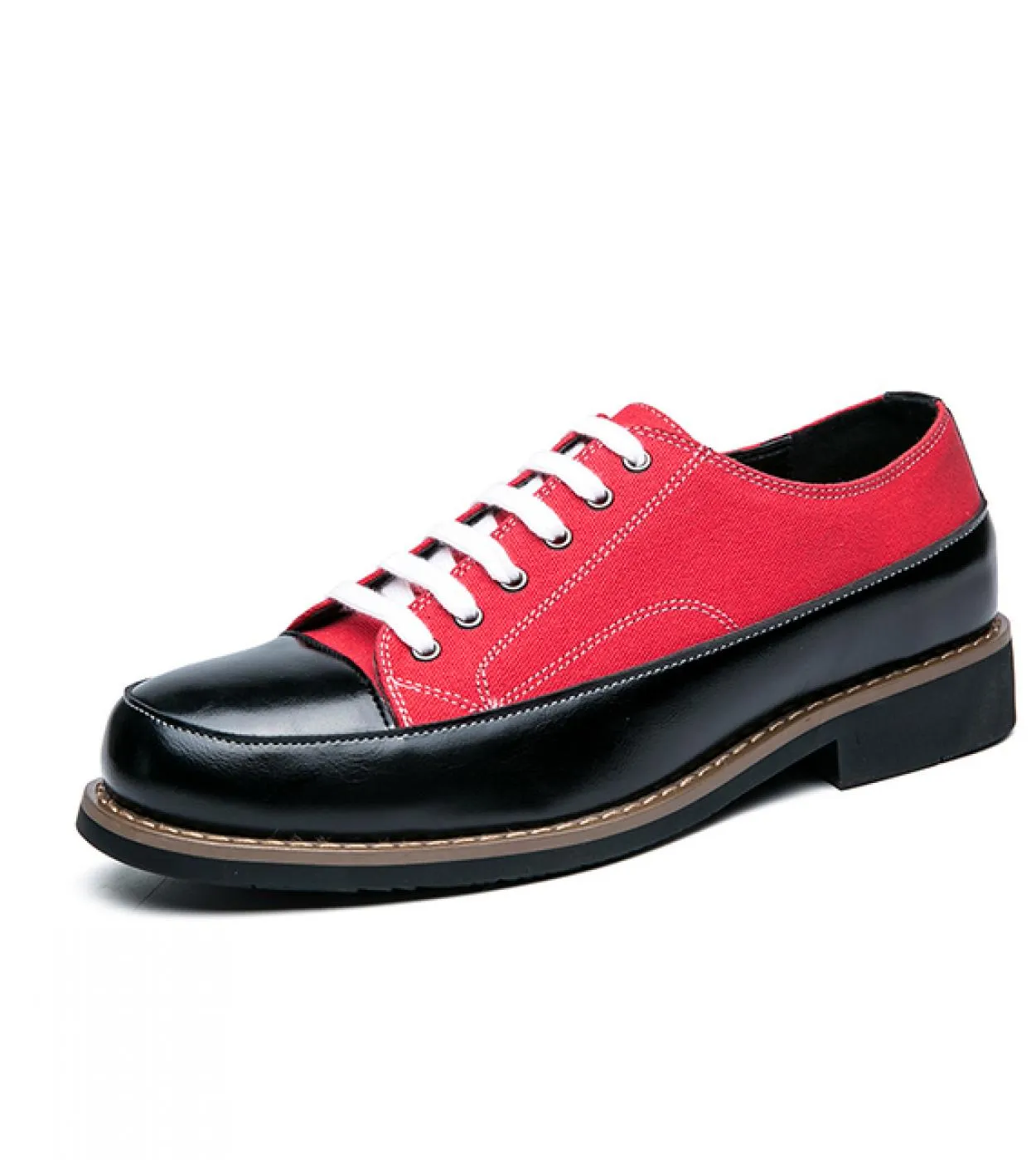 Scarpe Oxford Suole spesse Fashion Color Blocking Casual Scarpe stringate con tacco basso Scarpe in pelle Premium Casual Reggise