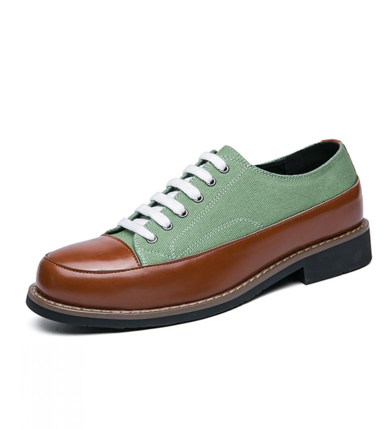 Scarpe Oxford Suole spesse Fashion Color Blocking Casual Scarpe stringate con tacco basso Scarpe in pelle Premium Casual Reggise