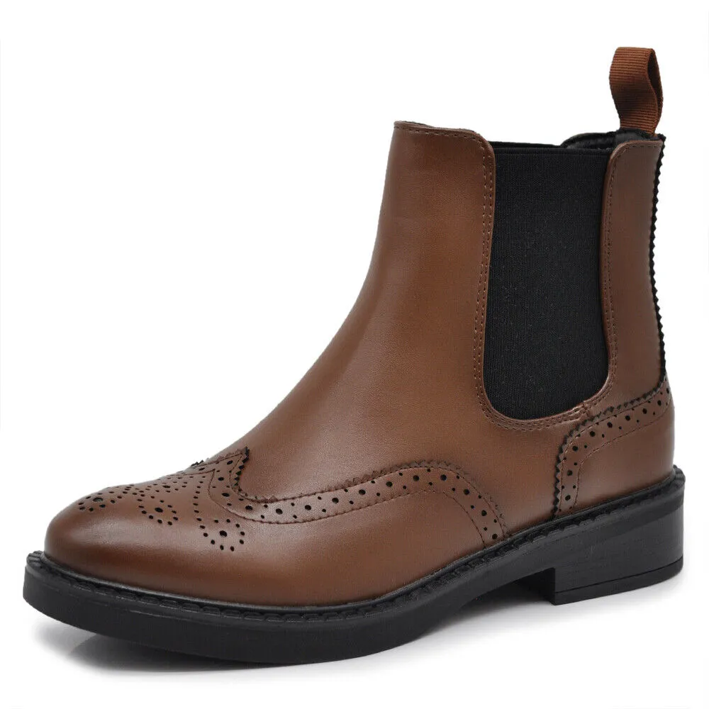 Scarpe Scarponcini Stivaletti Chelsea Oxford Derby da Donna MP302-7 nero marrone