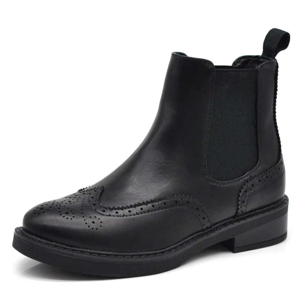 Scarpe Scarponcini Stivaletti Chelsea Oxford Derby da Donna MP302-7 nero marrone