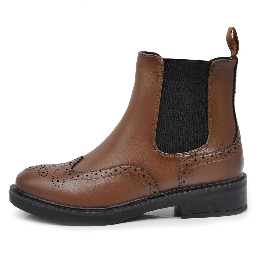 Scarpe Scarponcini Stivaletti Chelsea Oxford Derby da Donna MP302-7 nero marrone