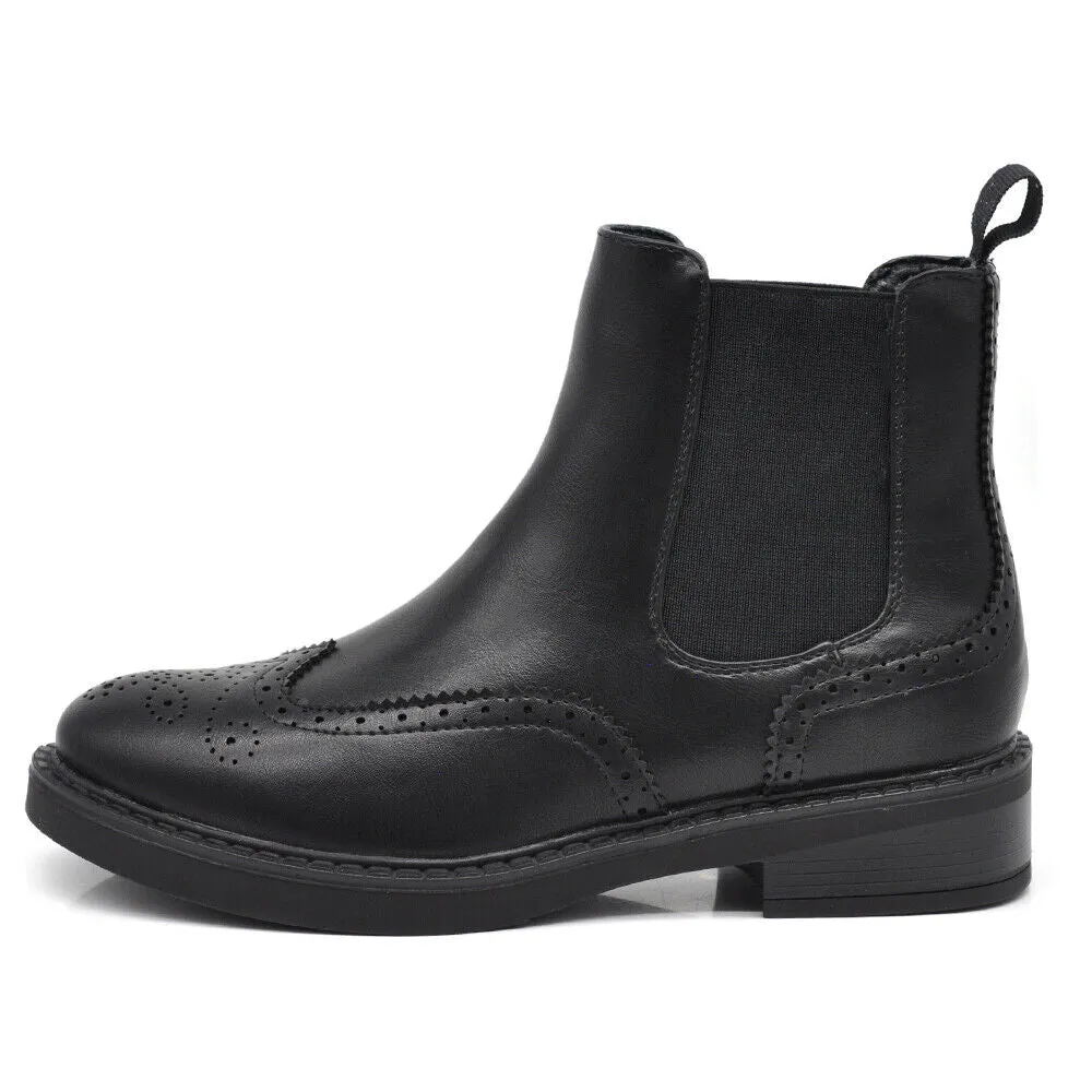 Scarpe Scarponcini Stivaletti Chelsea Oxford Derby da Donna MP302-7 nero marrone