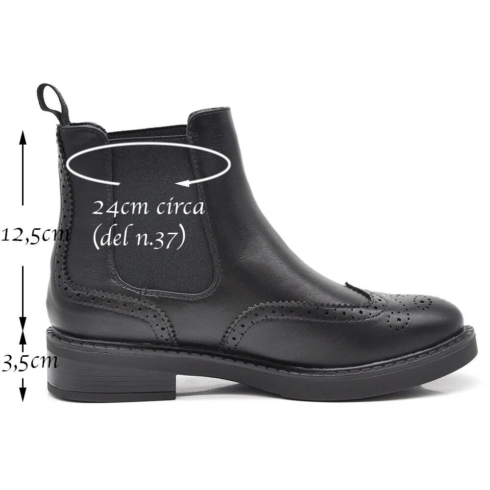 Scarpe Scarponcini Stivaletti Chelsea Oxford Derby da Donna MP302-7 nero marrone
