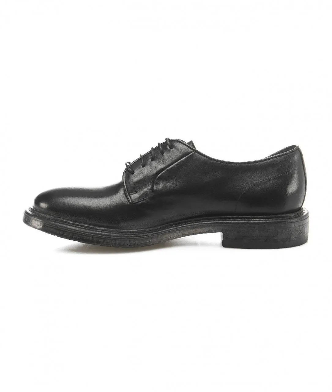Scarpe stringate in pelle liscia nero nero