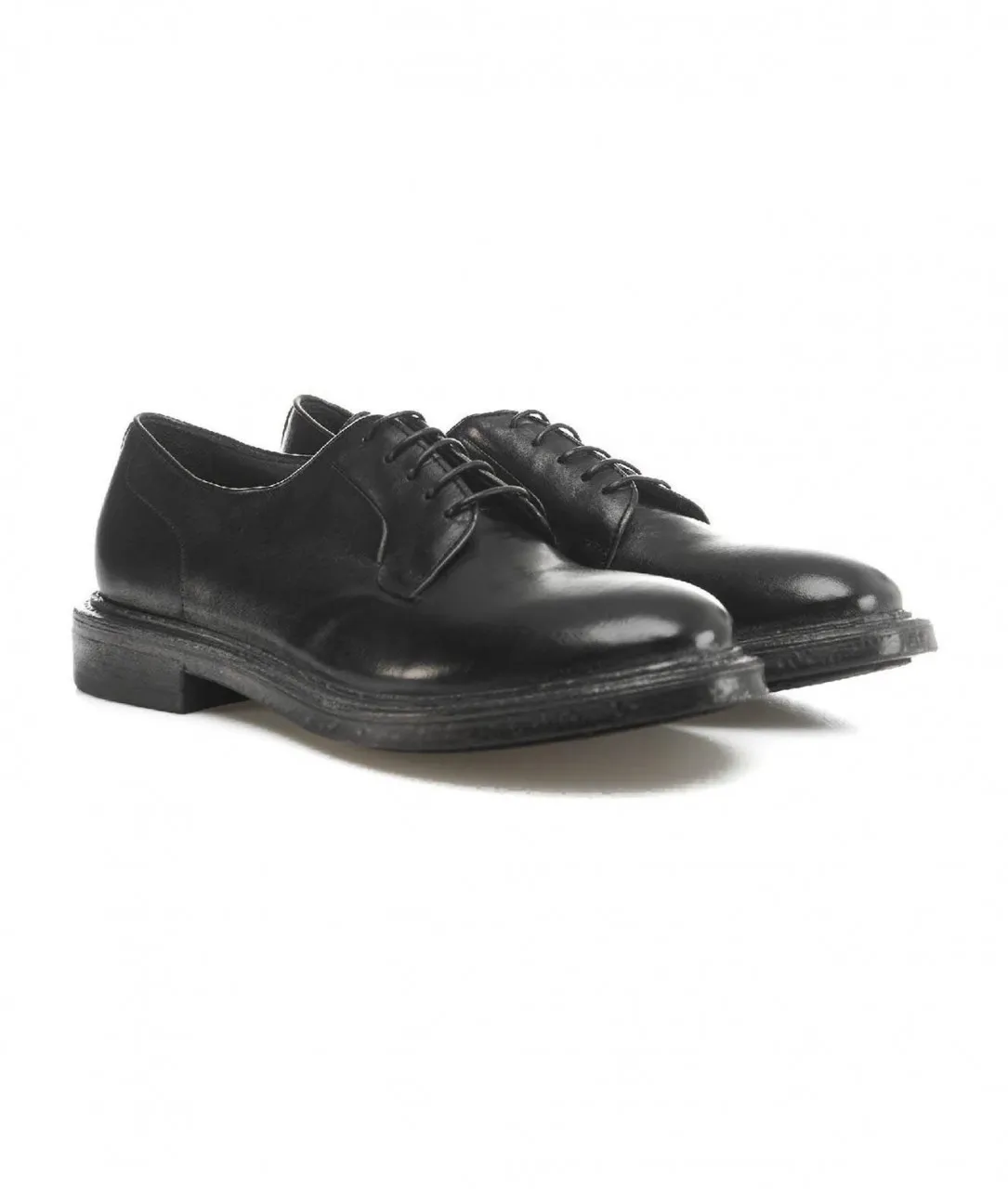 Scarpe stringate in pelle liscia nero nero