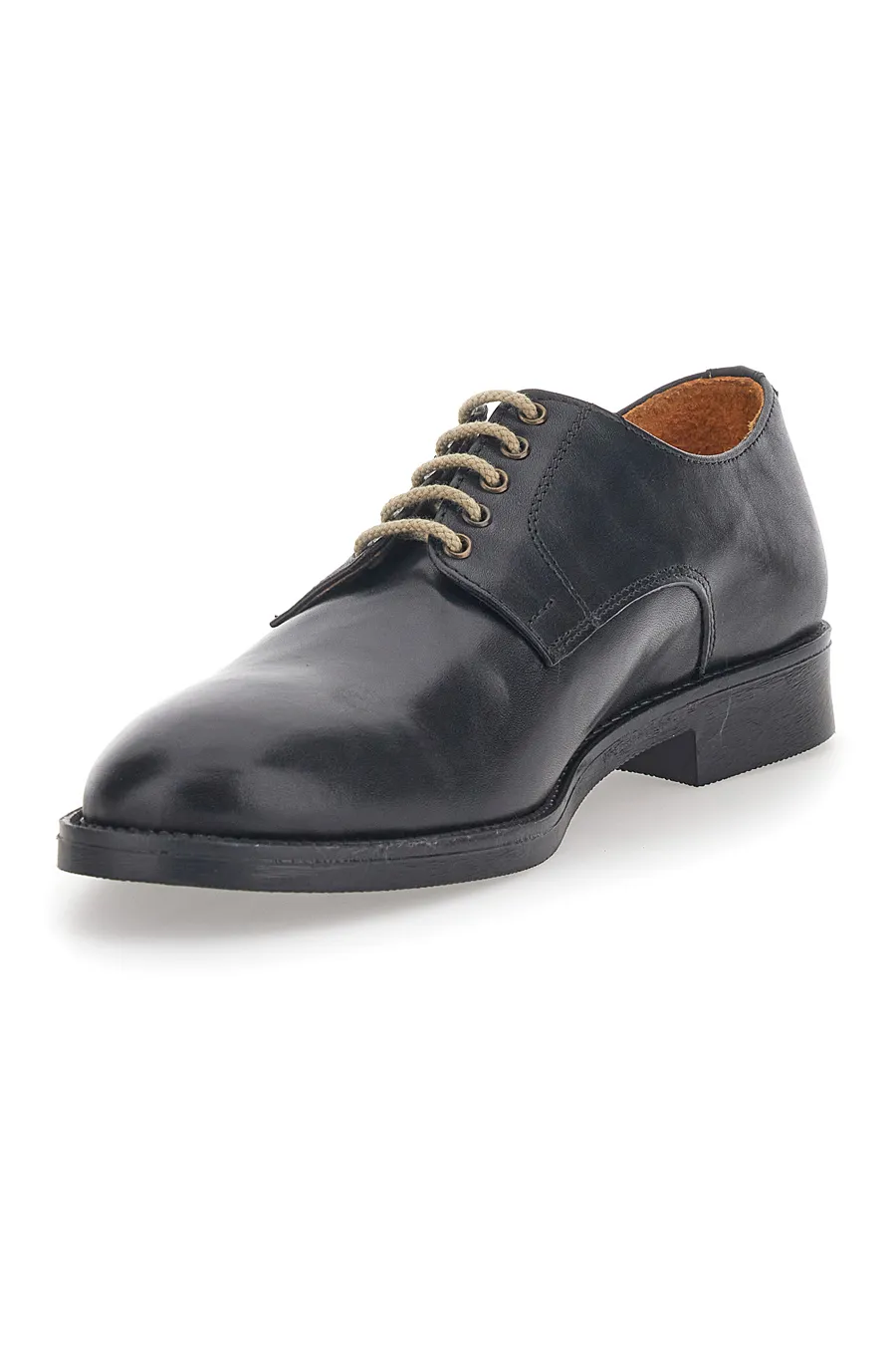 Scarpe Stringate Nere In Vera Pelle Longford 712