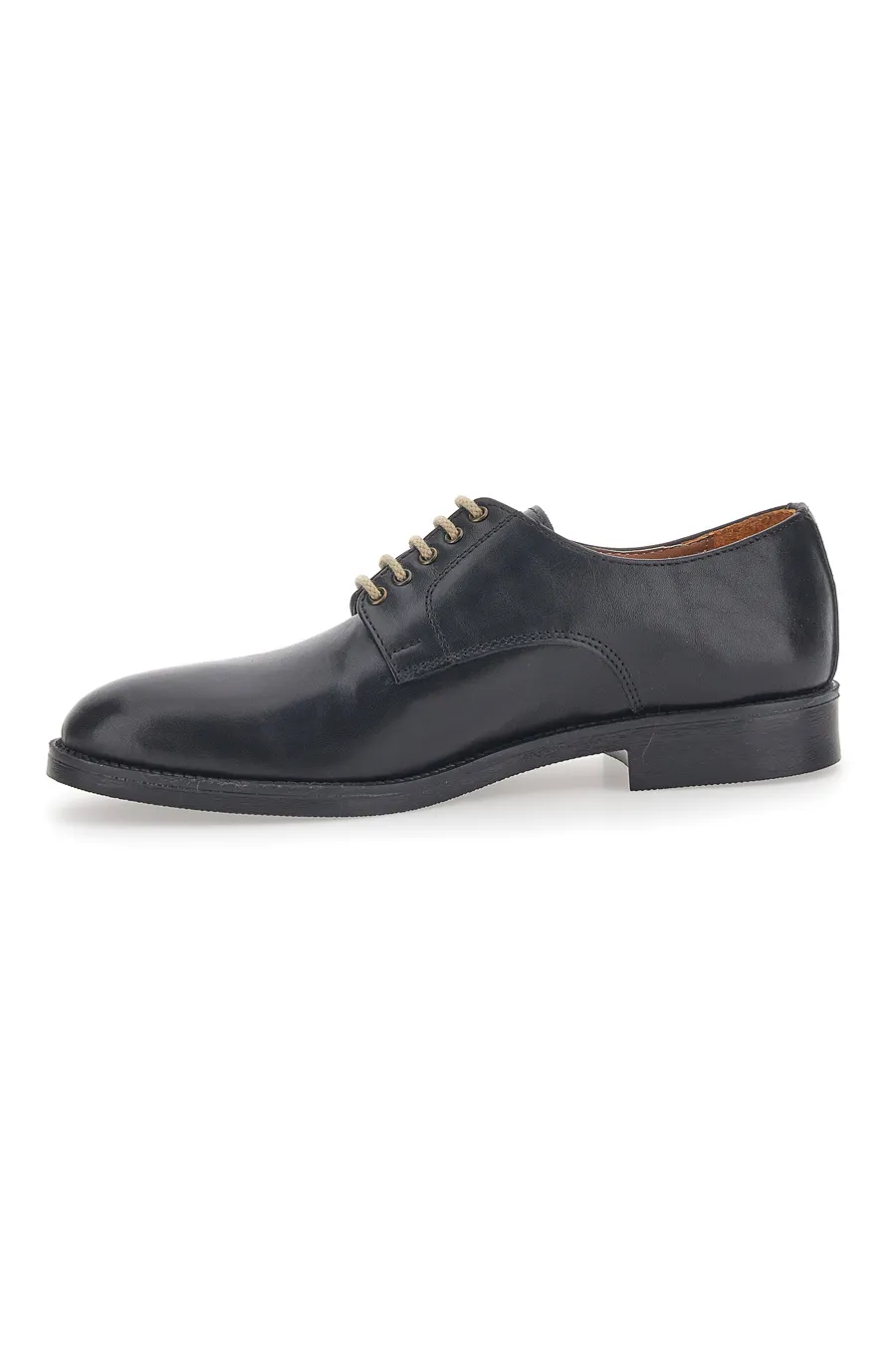 Scarpe Stringate Nere In Vera Pelle Longford 712