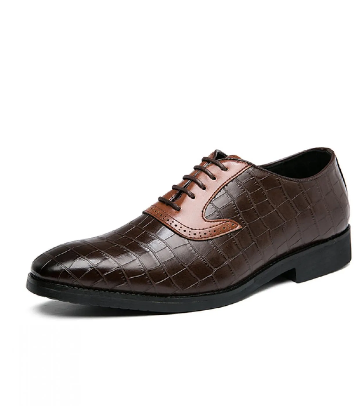 Scarpe stringate stringate da uomo di lusso primaverili Scarpe da uomo casual in pelle da lavoro formali Scarpe da sposa marroni