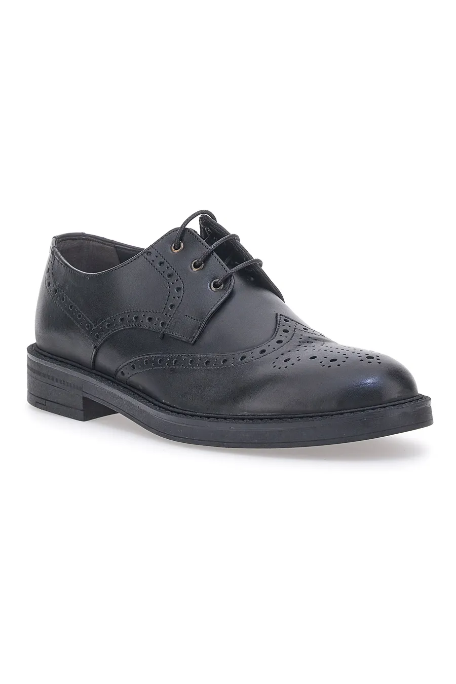 Scarpe Stringate Vera Pelle Nere Longford 595