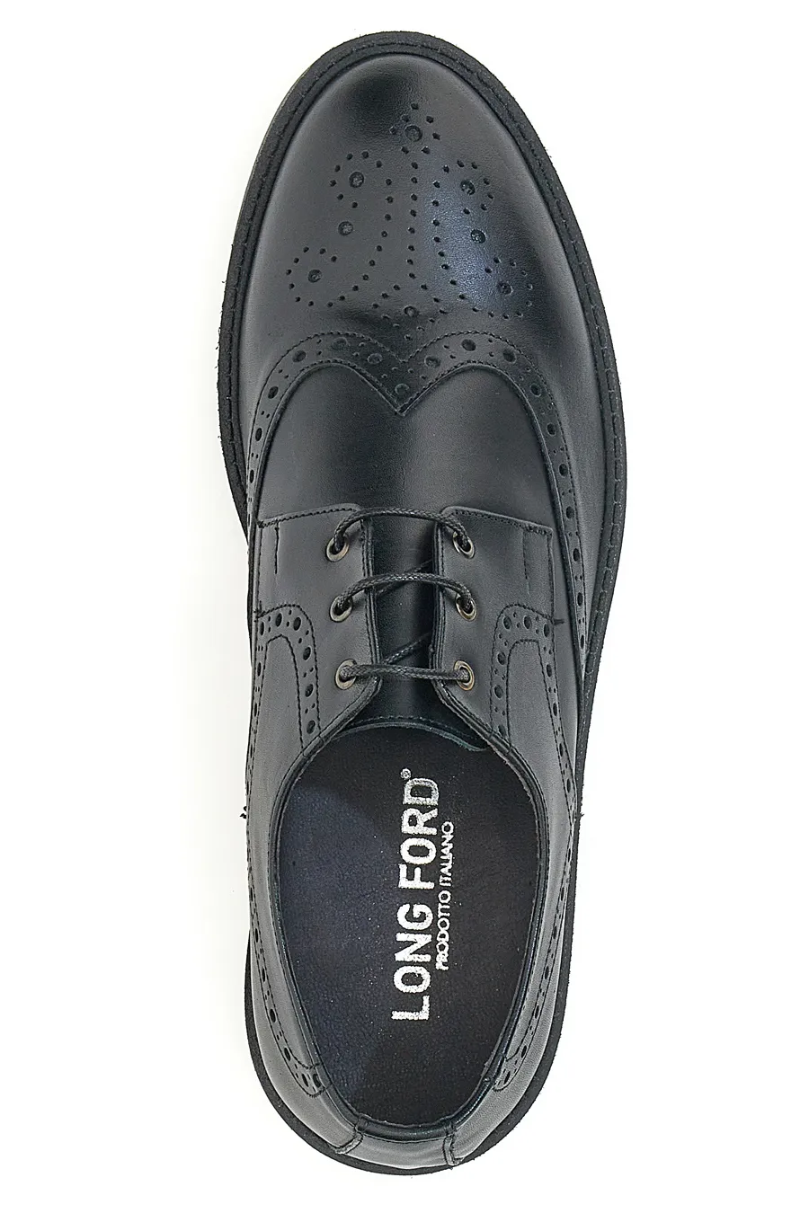 Scarpe Stringate Vera Pelle Nere Longford 595