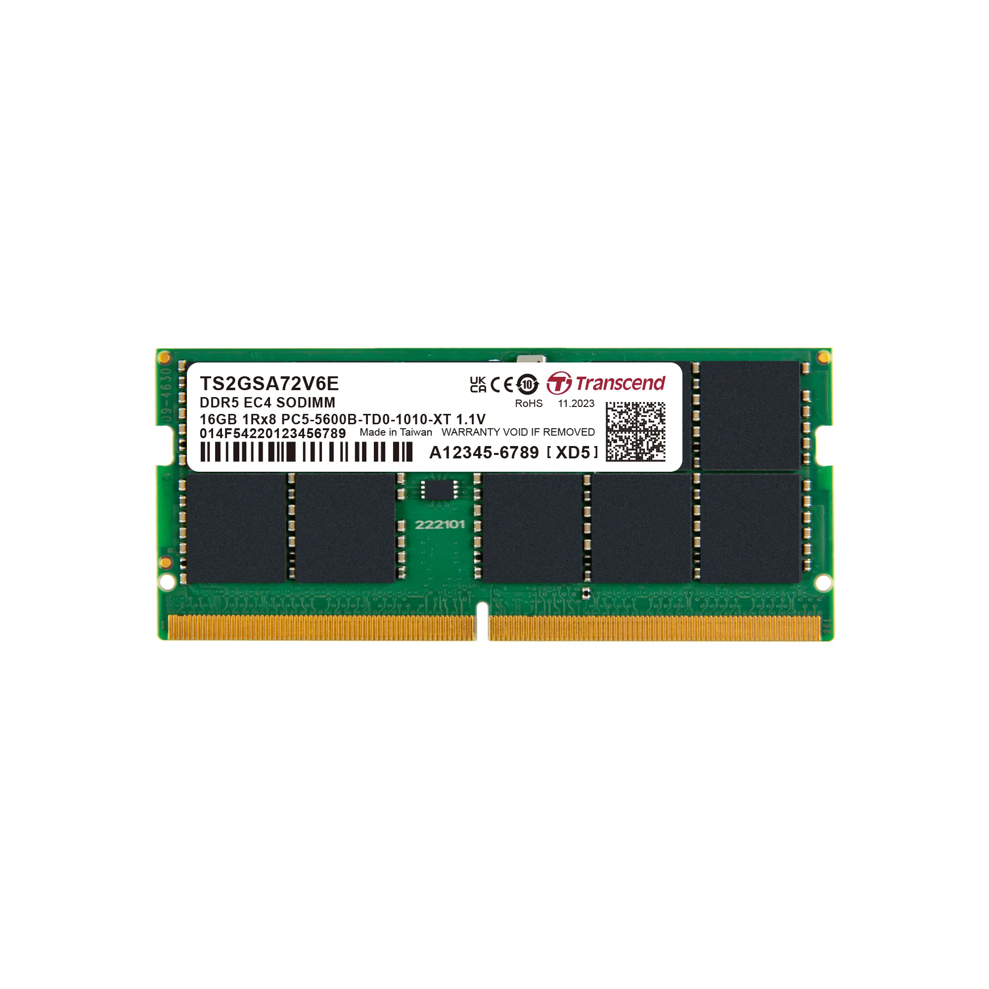 Scheda RAM Da tavolo, portatile Transcend 16 GB, 5600Mbit/s