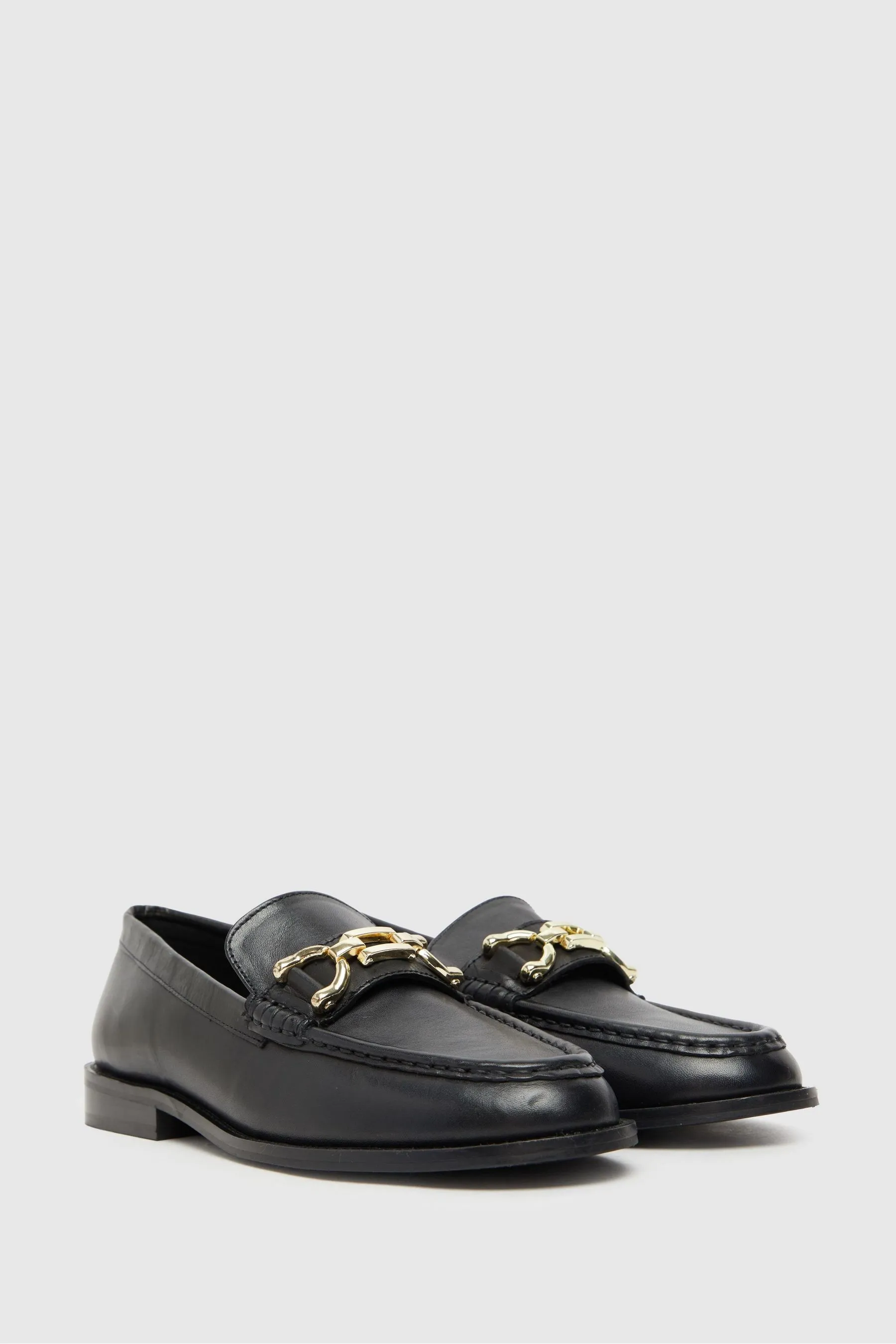 Schuh Lassie - Nero in pelle con morsetto - Mocassini