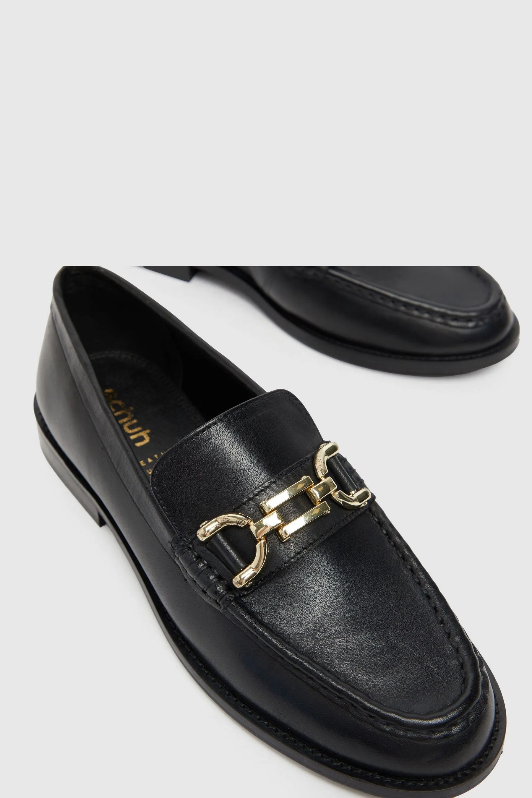 Schuh Lassie - Nero in pelle con morsetto - Mocassini
