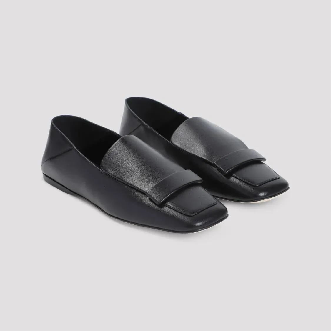 sergio rossi Black Nappa Leather Flat Mocassin Black 