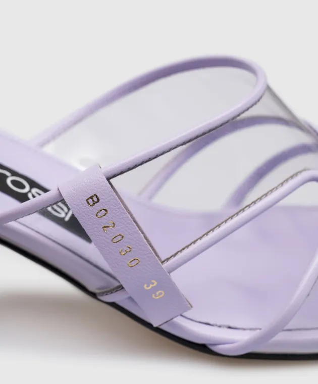 Sergio Rossi Mules Lunettes viola con inserti trasparenti B02030MFI503