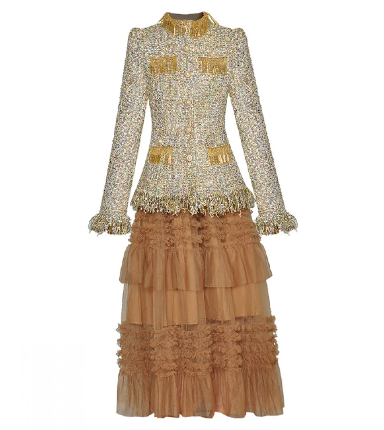Set di gonna con gonna di marca Set di gonna con giacca di tweed Set di gonna di tweed Designer 2023