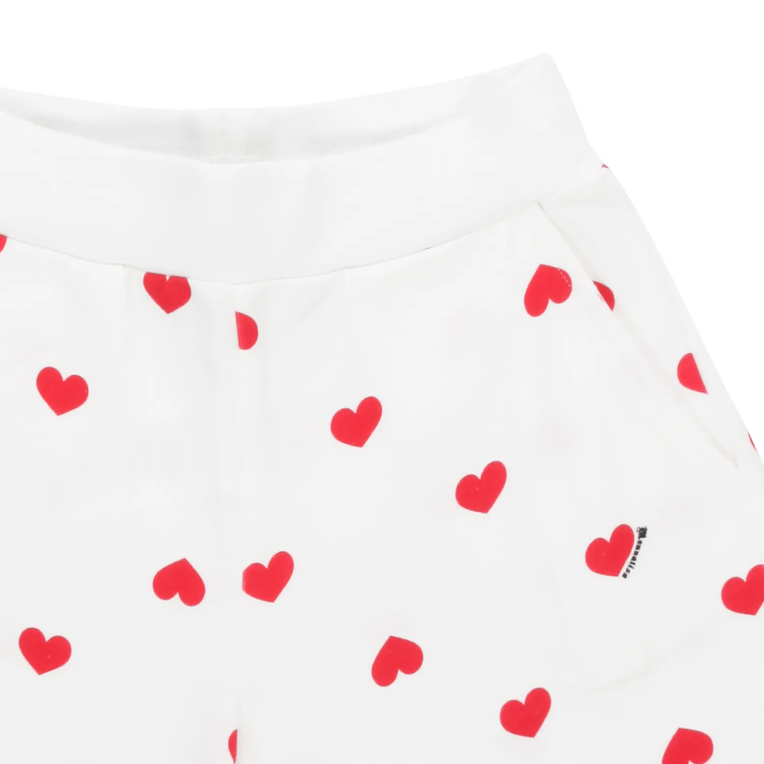 Shorts Bianchi Con Cuori Rossi Bambina