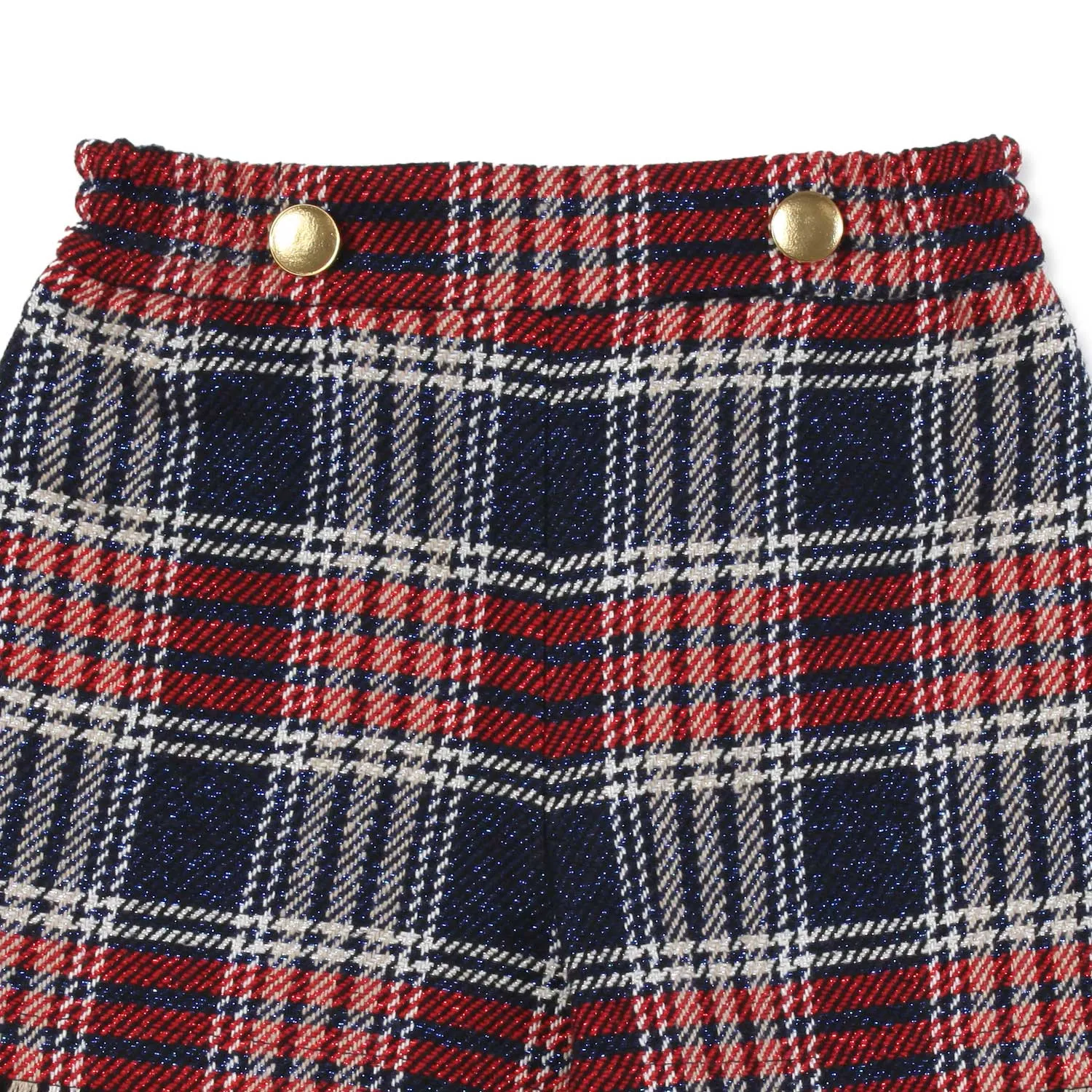 Shorts Tartan Rossi E Blu Bambina