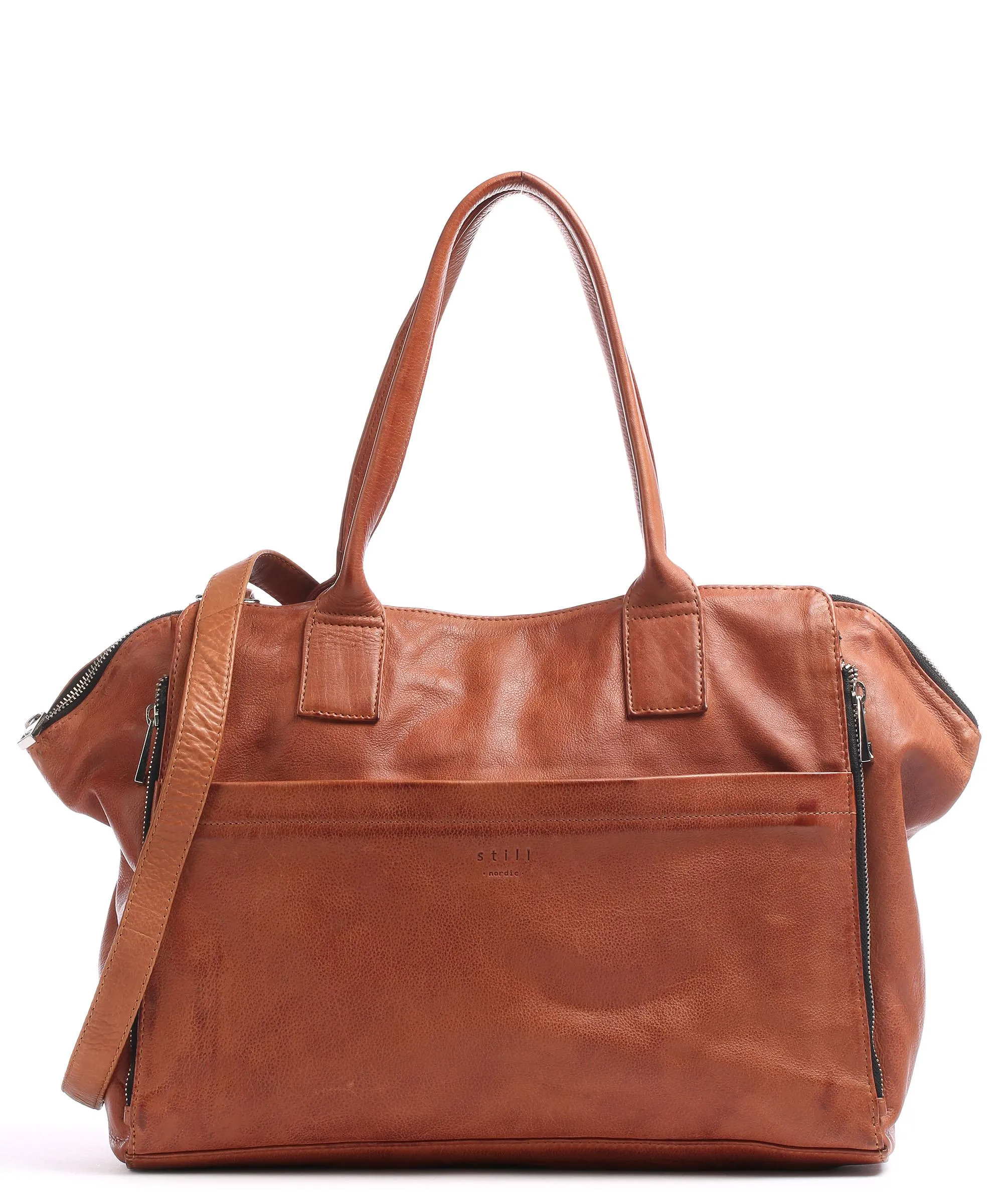  Still Nordic Anouk Anouk Borsa shopper 13″ pelle di vacchetta grana cognac  