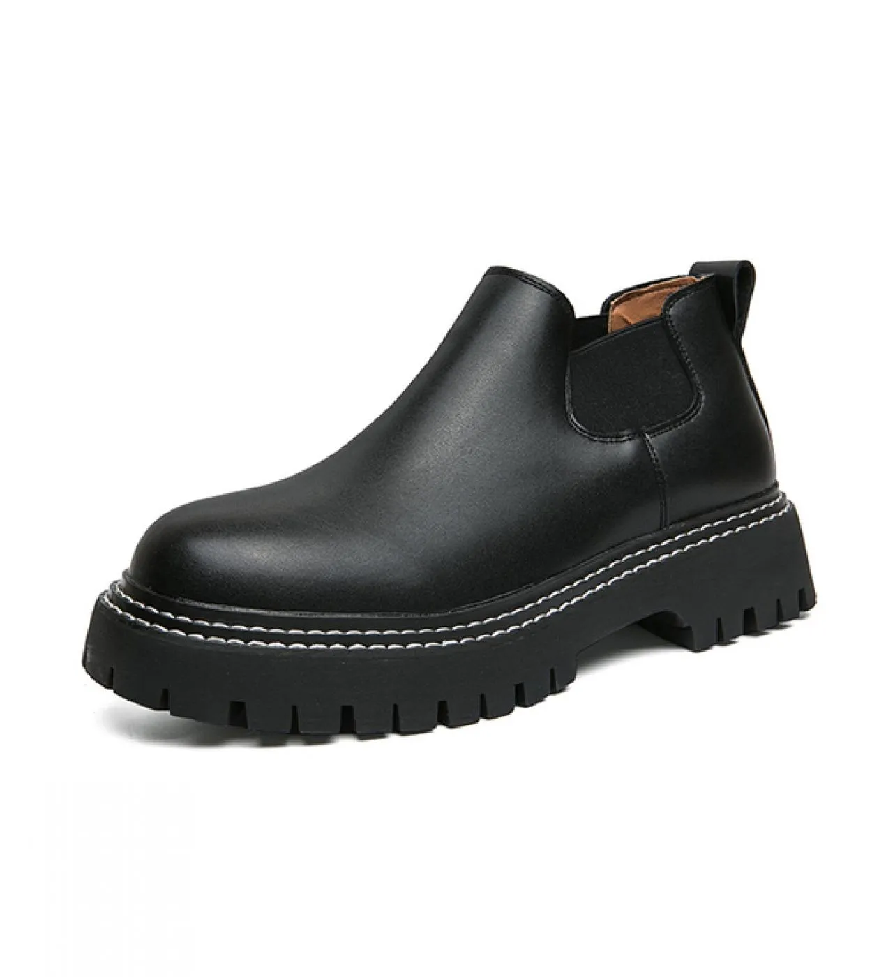 Stivaletti Chelsea a testa tonda da uomo Stivaletti con tacco a maniche da uomo Stivaletti in pelle da uomo Scarpe eleganti da u
