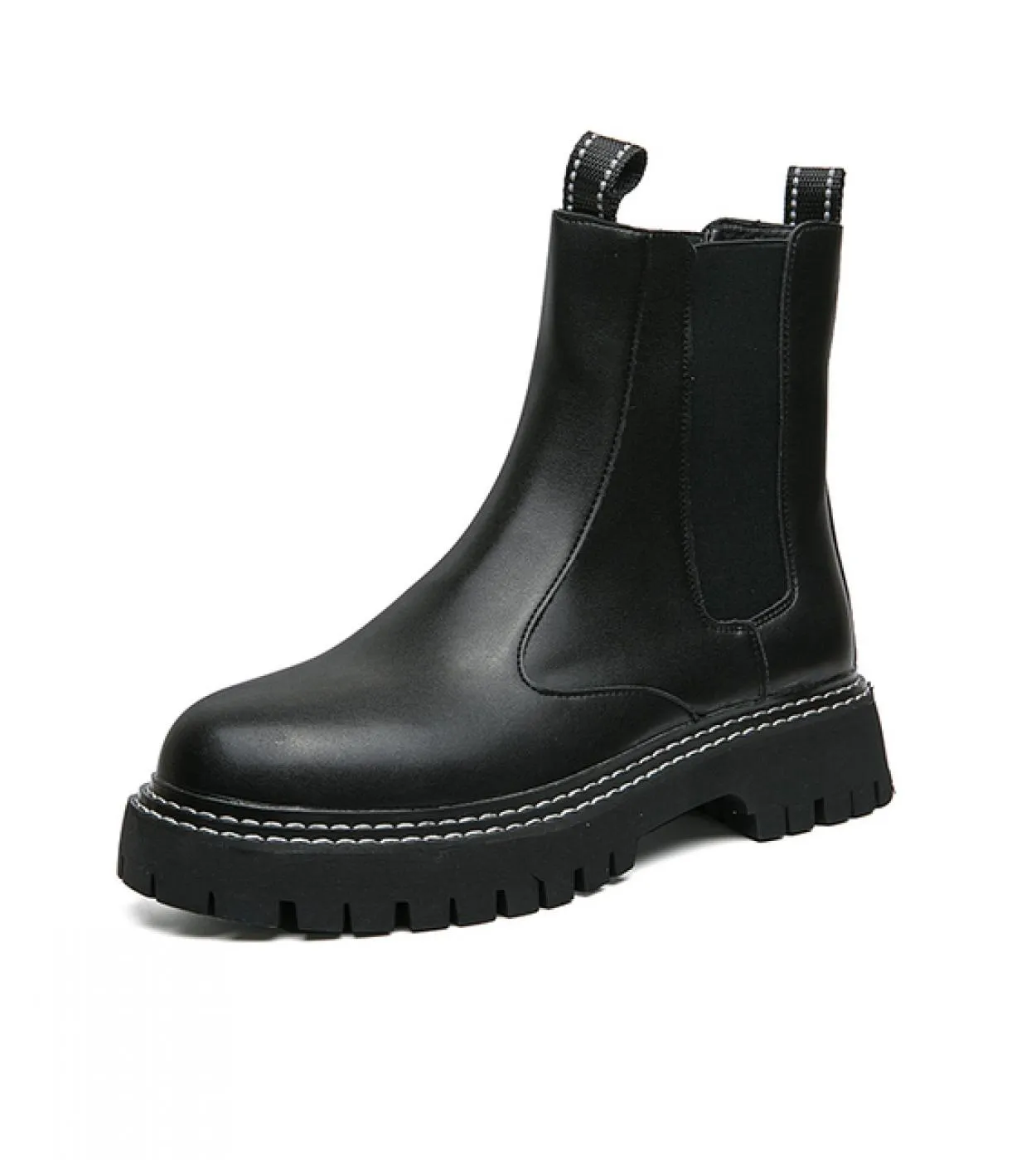 Stivaletti Chelsea a testa tonda da uomo Stivaletti con tacco a maniche da uomo Stivaletti in pelle da uomo Scarpe eleganti da u