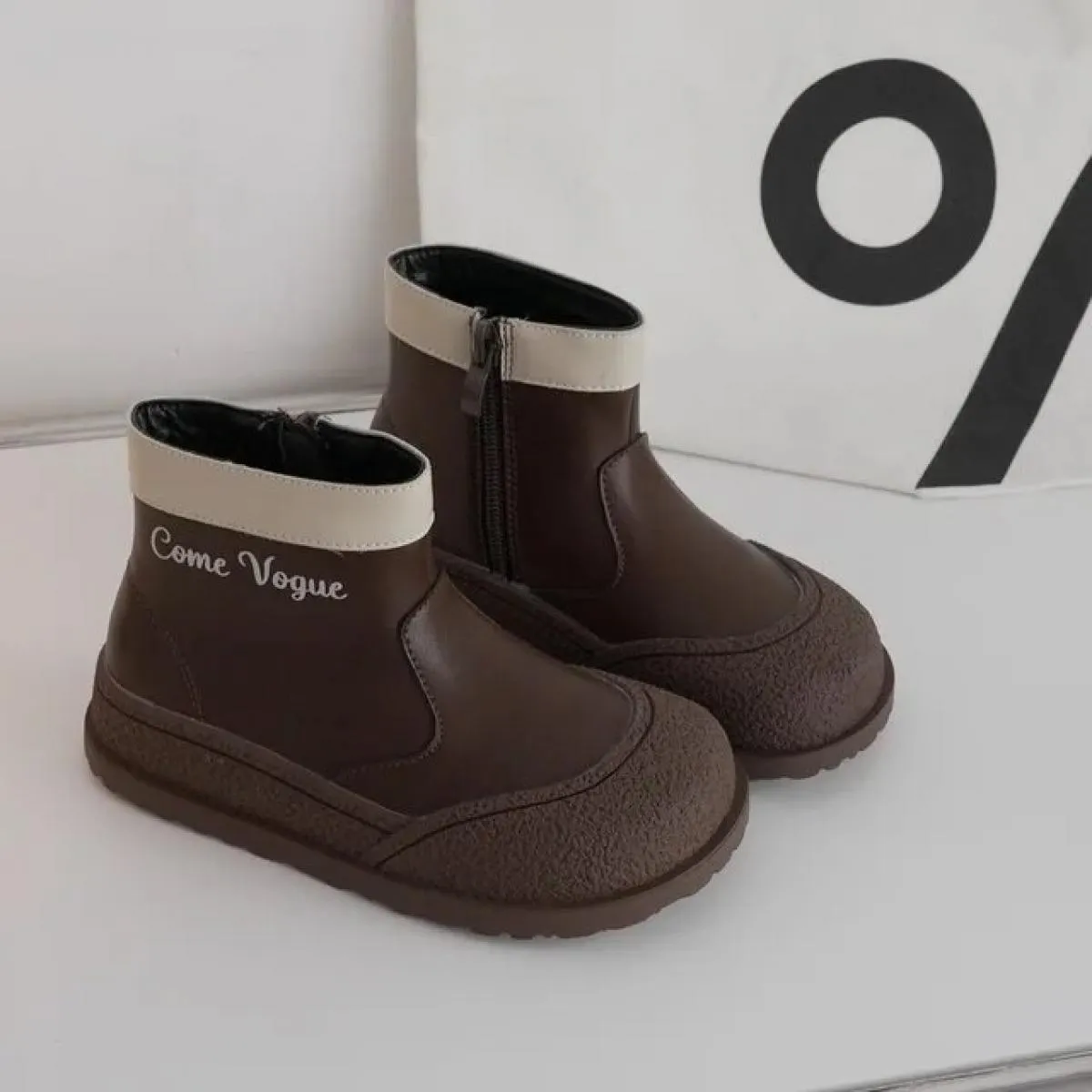 Stivaletti Chelsea alti per bambini con scarpe in cotone morbido e caldo in morbida pelle Stivaletti antiscivolo per bambini Des