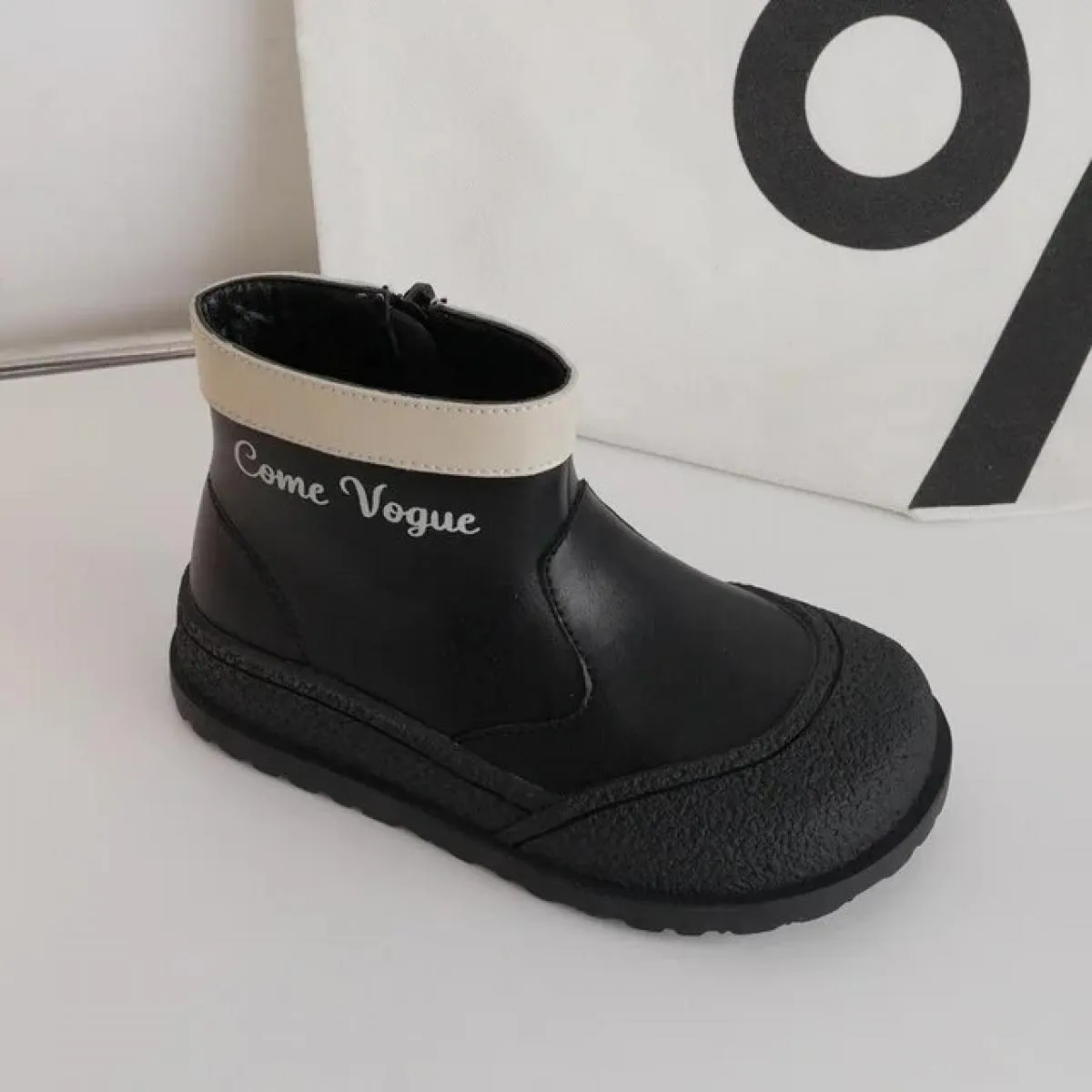 Stivaletti Chelsea alti per bambini con scarpe in cotone morbido e caldo in morbida pelle Stivaletti antiscivolo per bambini Des