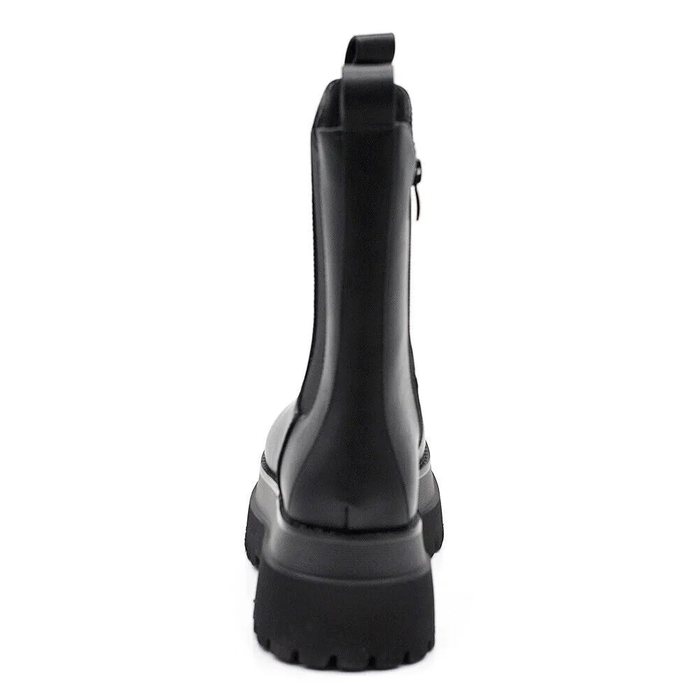 Stivaletti Chelsea da Donna Con Platform Zeppa Doppio Fondo YY-25C nero
