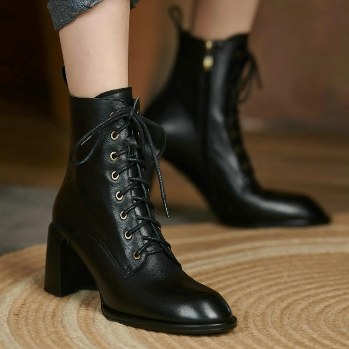 Stivaletti Chelsea incrociati da donna con plateau in vera pelle scarpe con tacco alto donna 2024 stivaletti invernali per festa