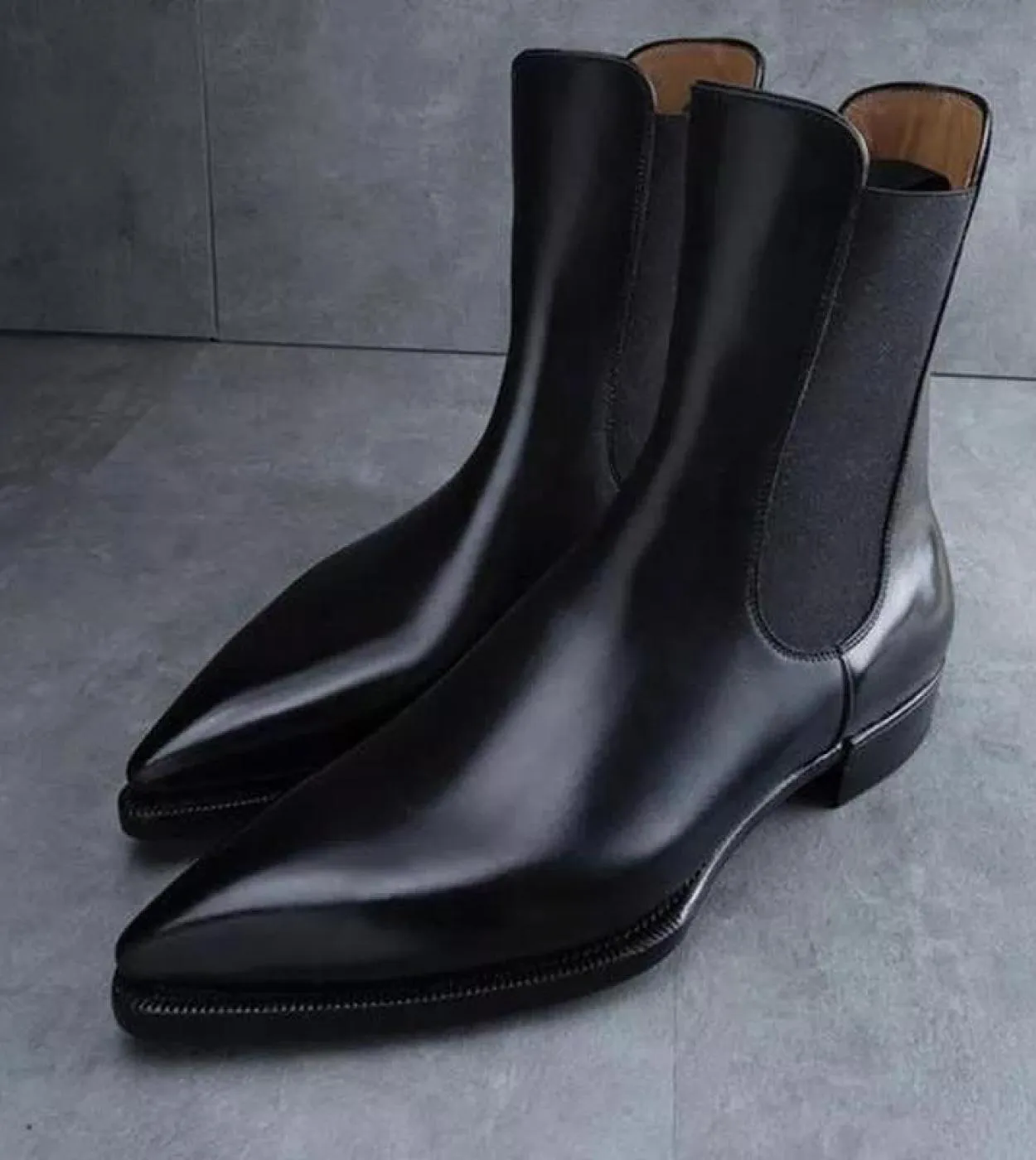 Stivaletti Chelsea neri Stivaletti da uomo daffari Spedizione gratuita Slip On Stivali vintage con punta tonda Taglia 38 48 Bot