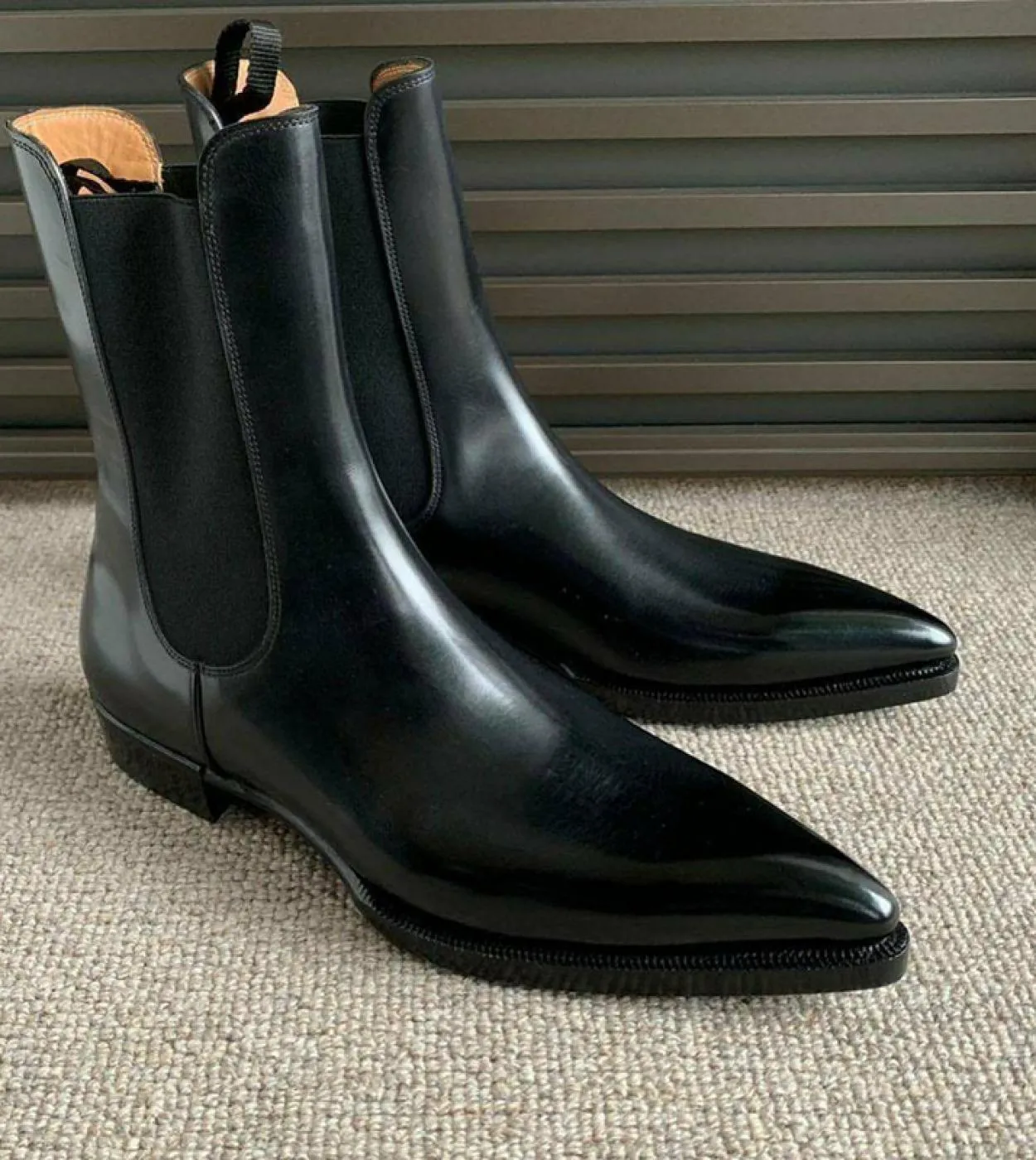 Stivaletti Chelsea neri Stivaletti da uomo daffari Spedizione gratuita Slip On Stivali vintage con punta tonda Taglia 38 48 Bot